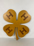 Handmade 26" Wooden Inlaid 4-H Clover Decor