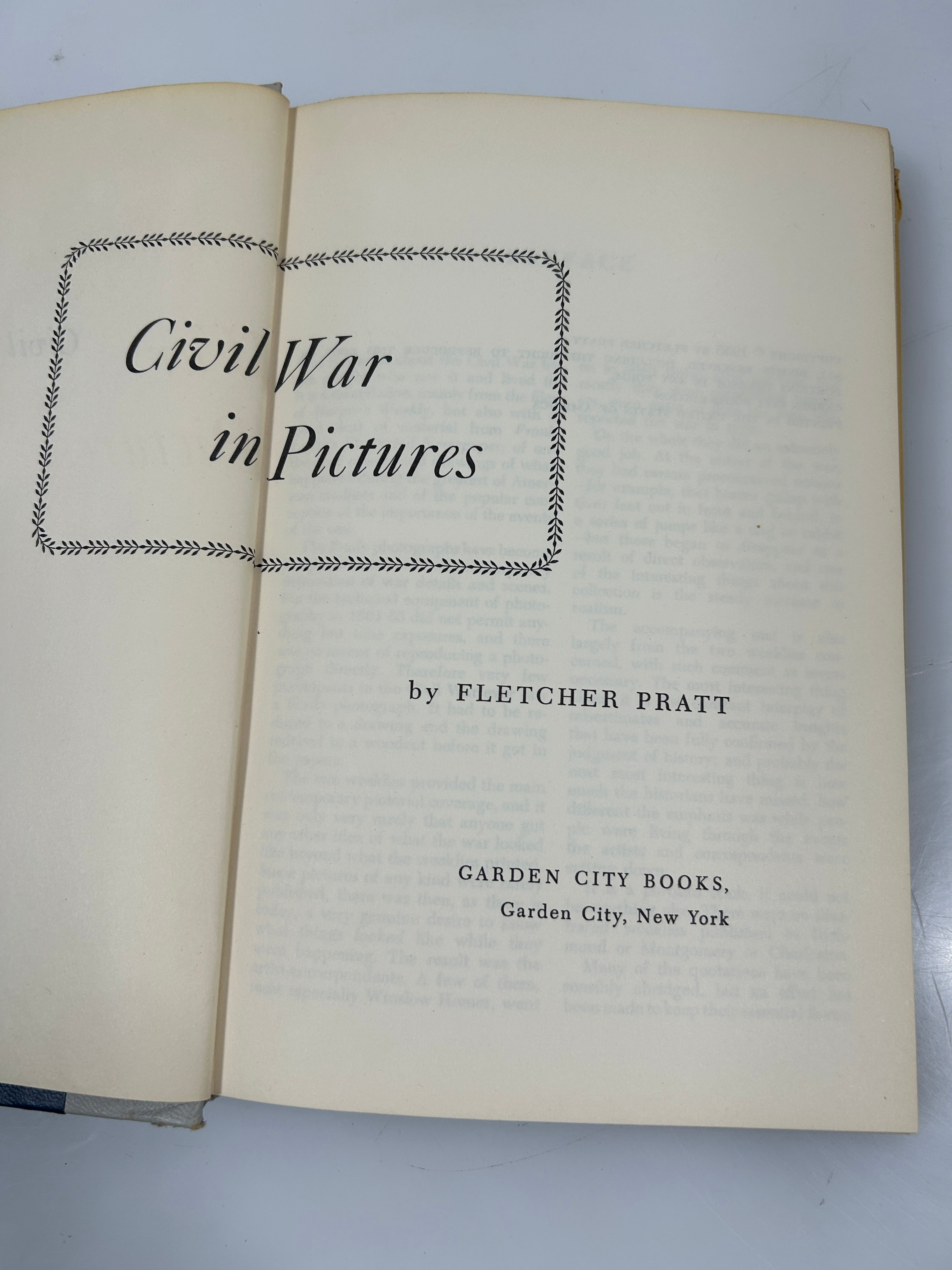 Civil War in Pictures Fletcher Pratt Garden City Books 1955  HCDJ BCE