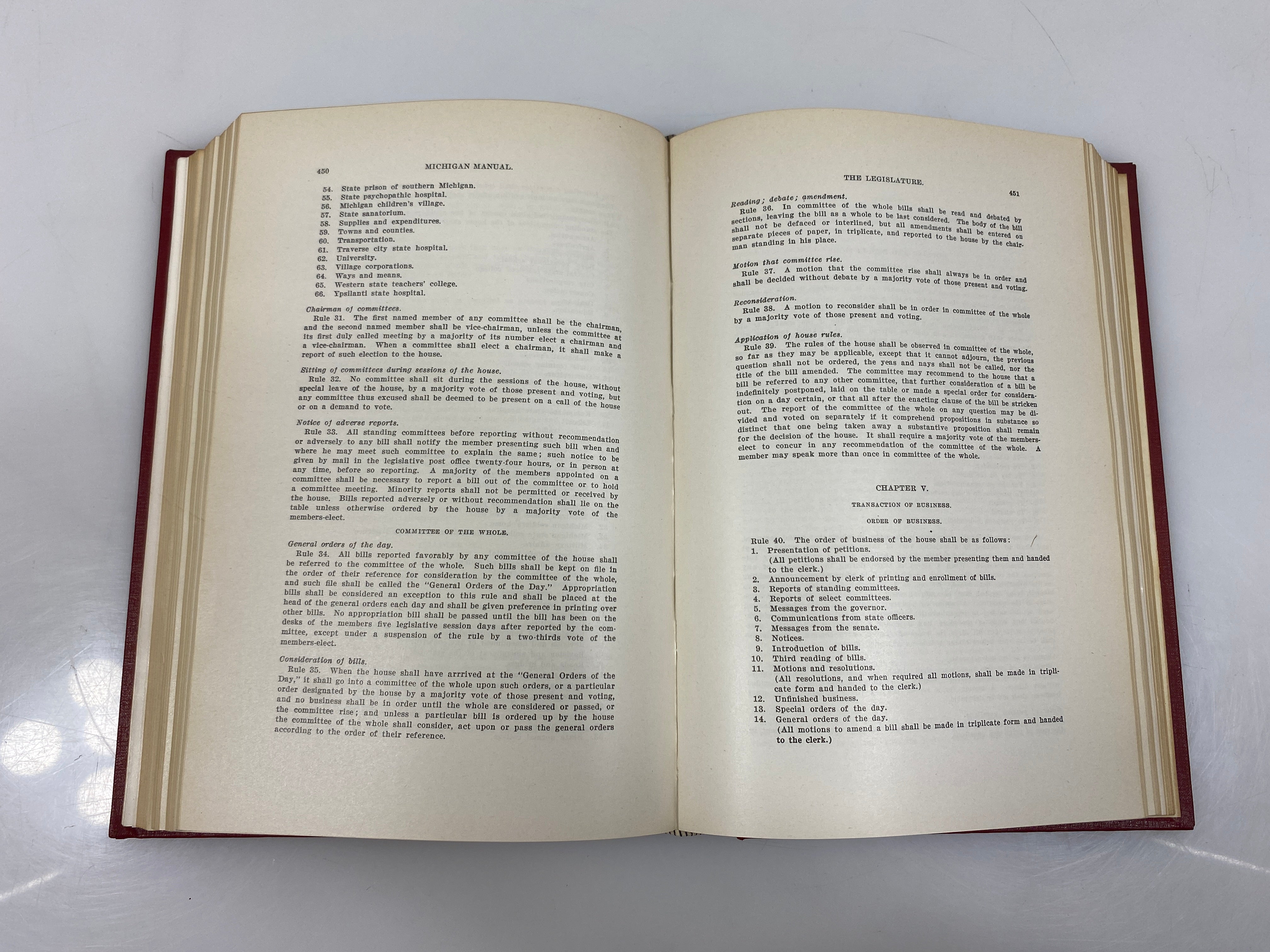 Michigan Official Directory and Legislative Manual 1940 HC