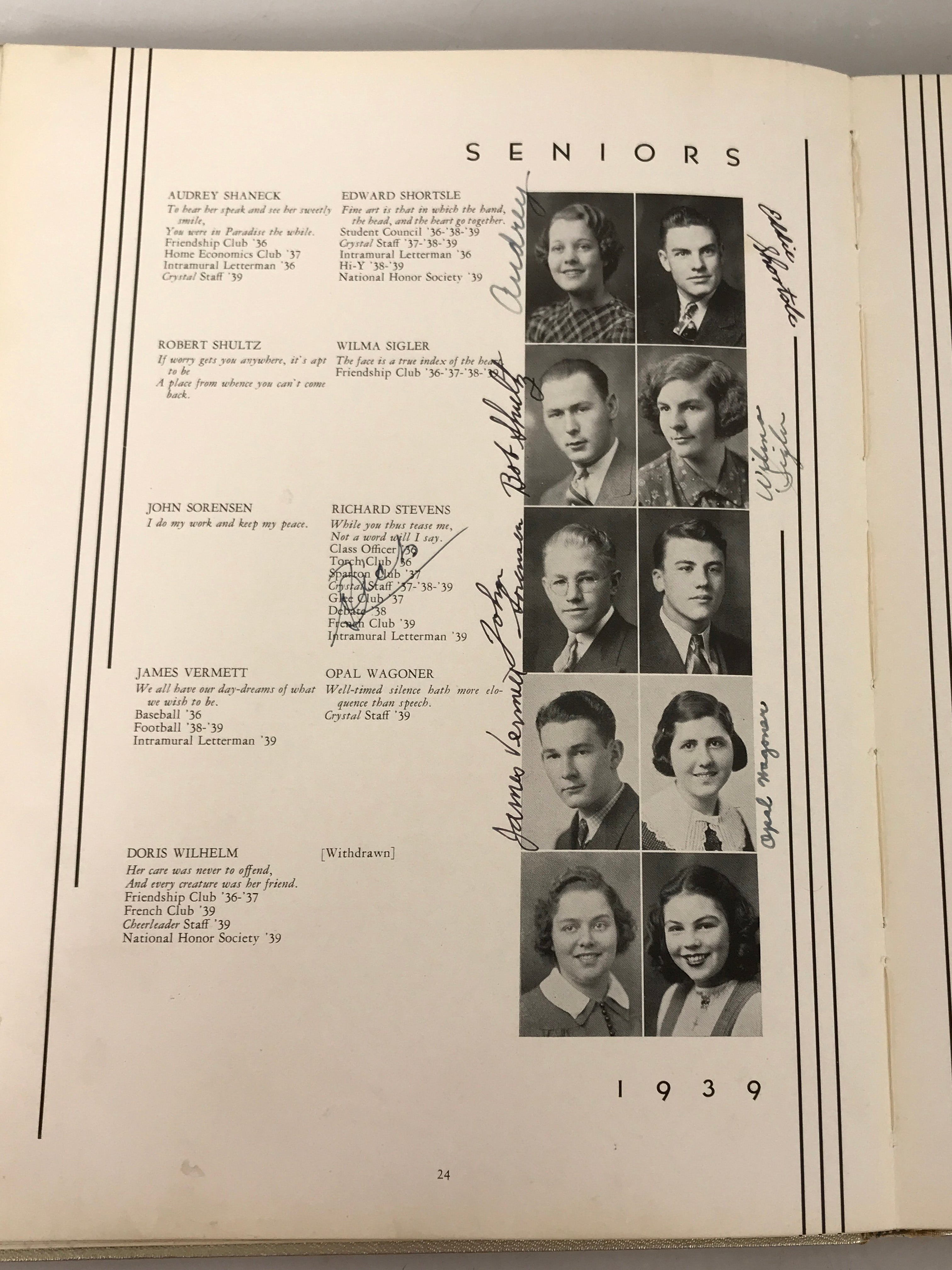 1939 Clay High School Yearbook Oregon Ohio