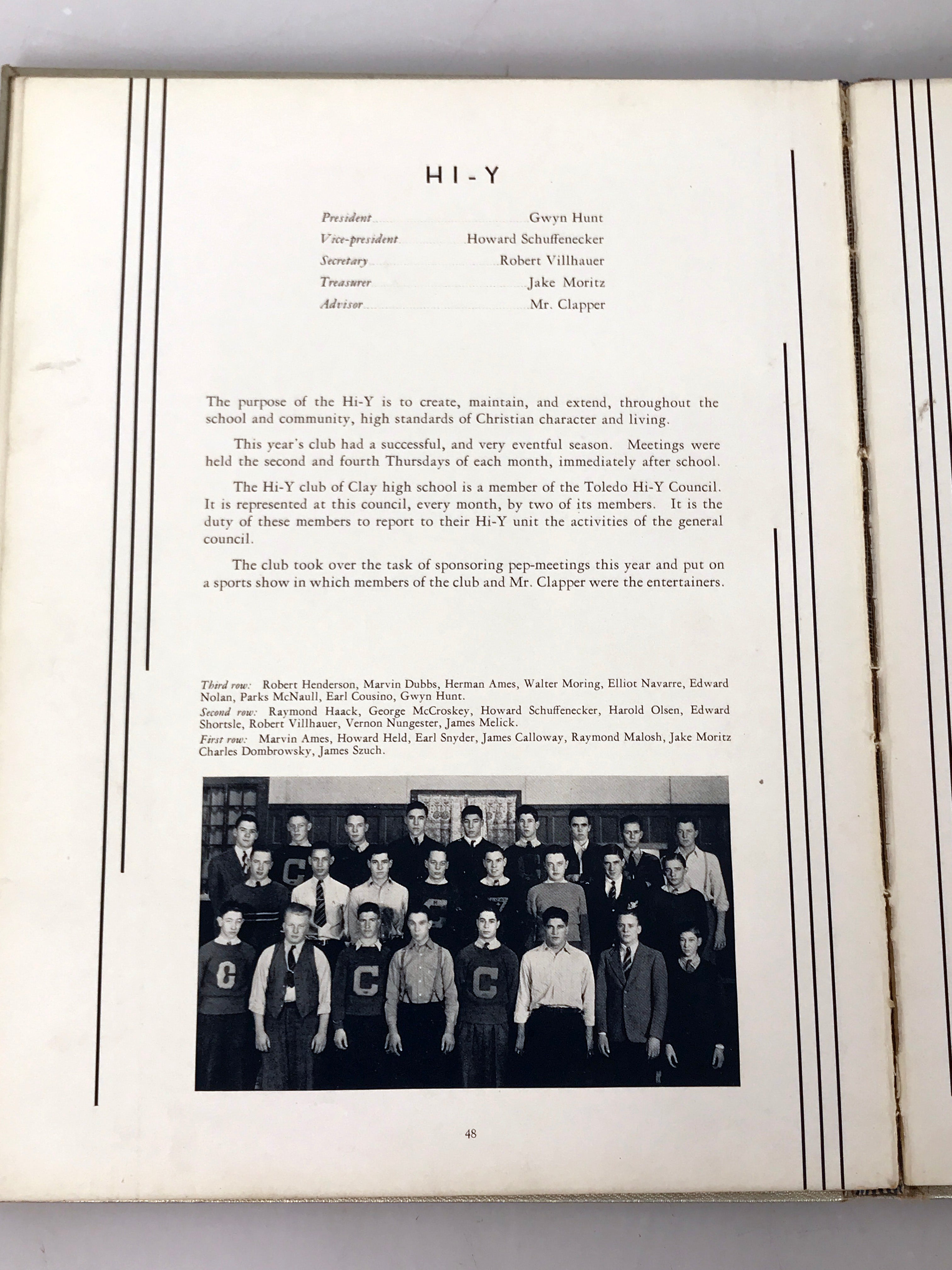 1939 Clay High School Yearbook Oregon Ohio