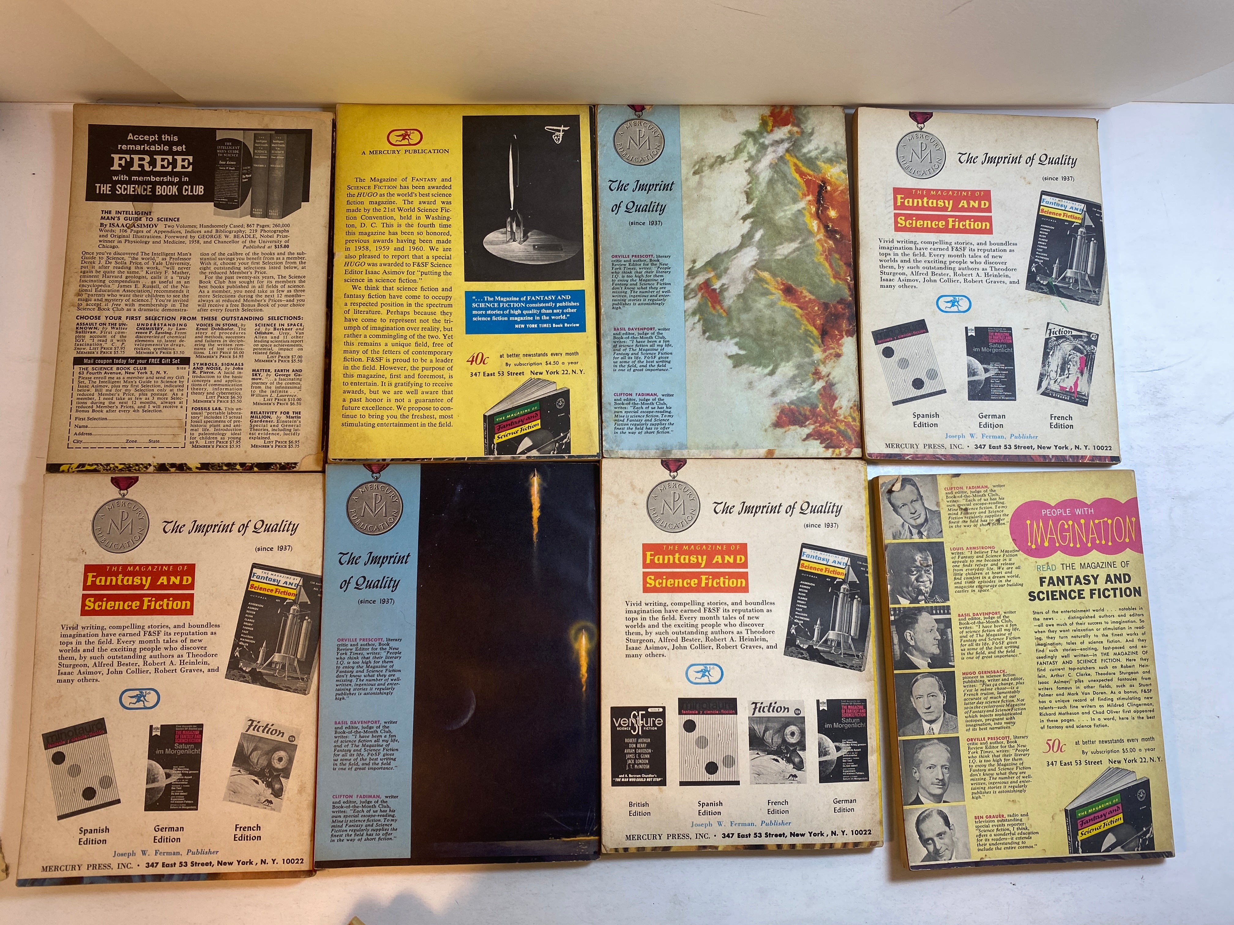 Lot of 80+ Fantasy and Science Fiction Magazines 1962-1972