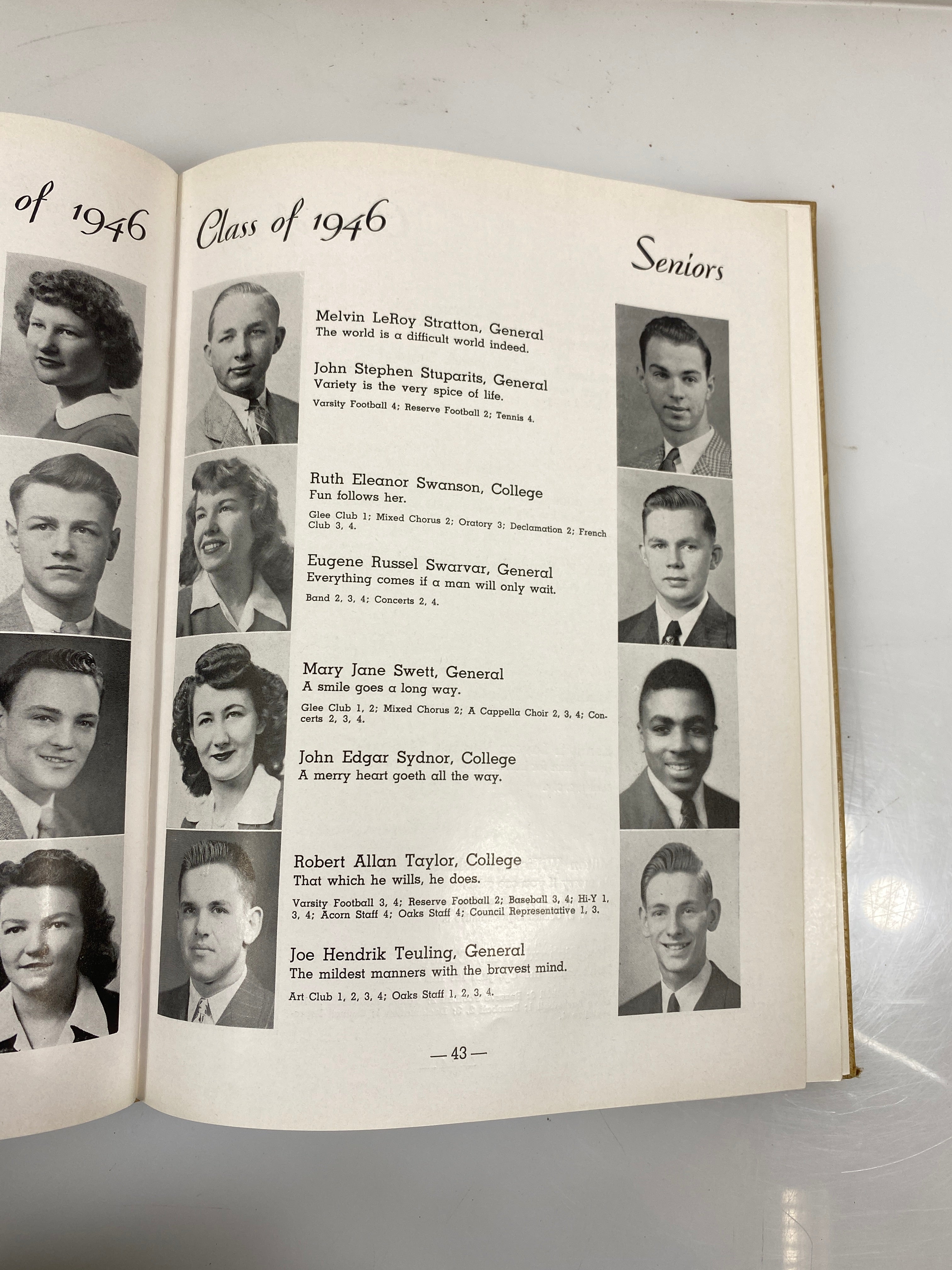 1946 "The Oaks" Muskegon Heights High School Yearbook Michigan HC