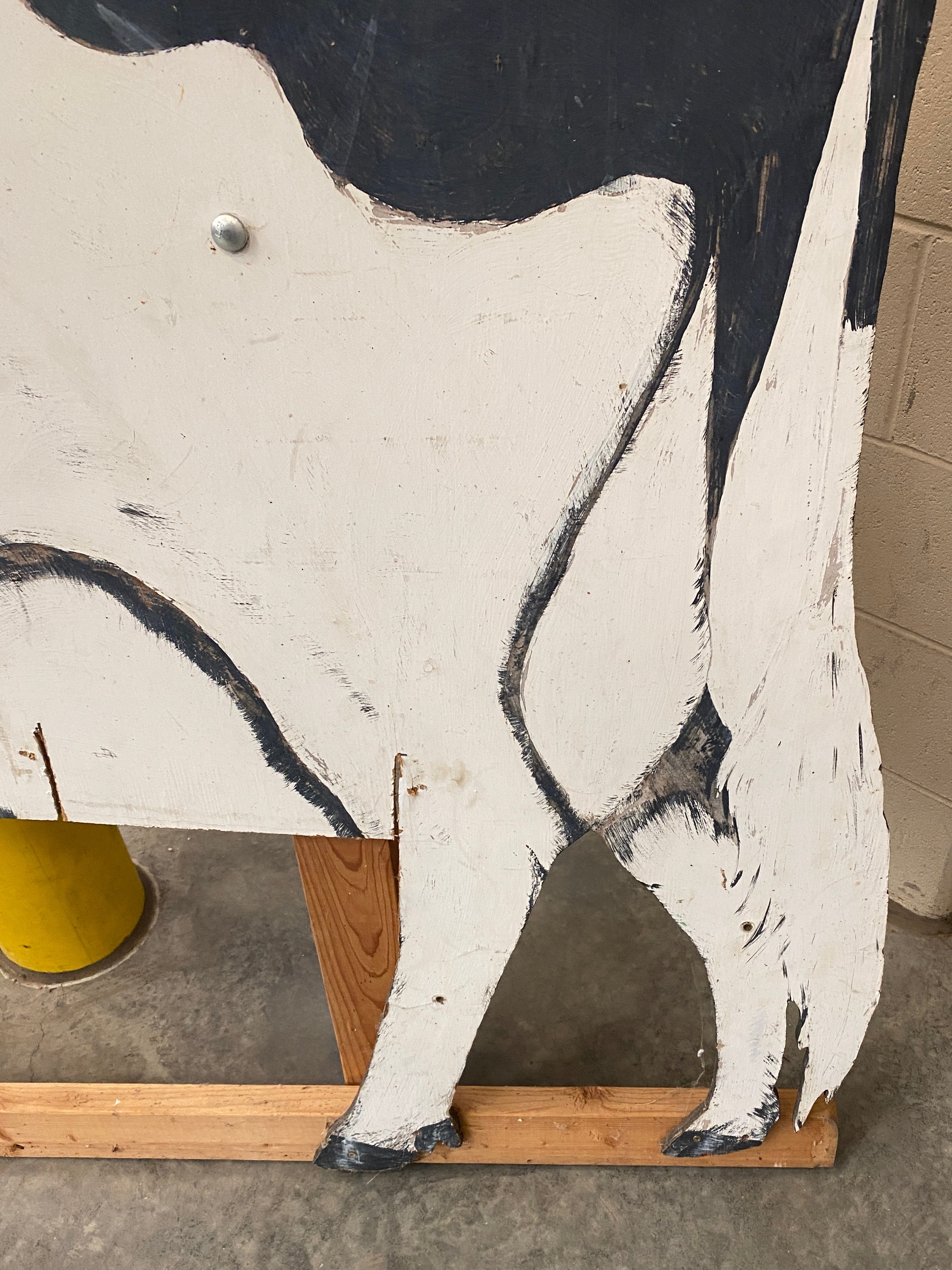 Large Wood Painted Cow Display