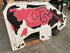 Large Wood Painted Cow Internals Display