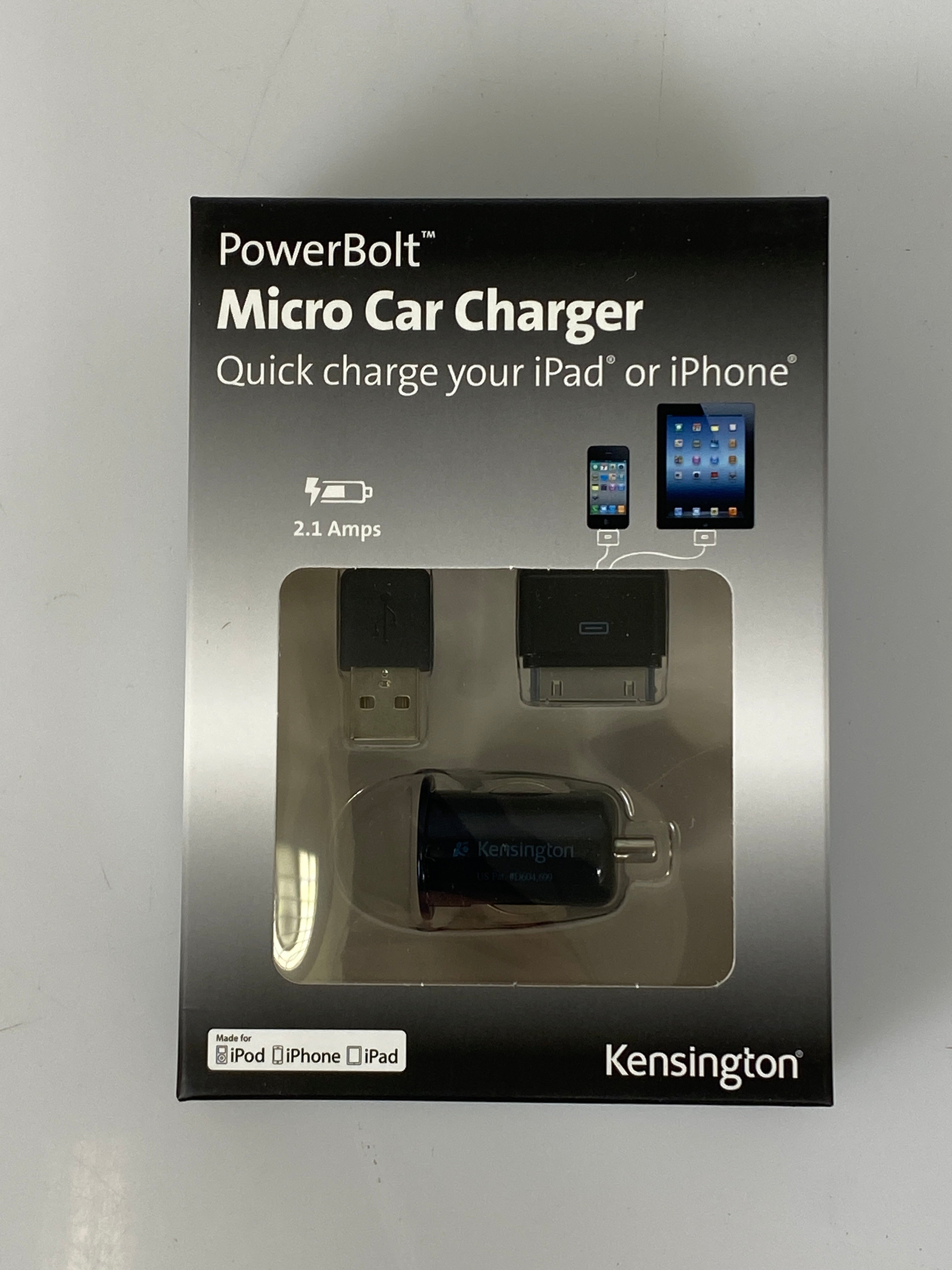 Kensington PowerBolt Micro Car Charger for iPad and iPhone