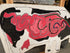 Large Wood Painted Cow Internals Display