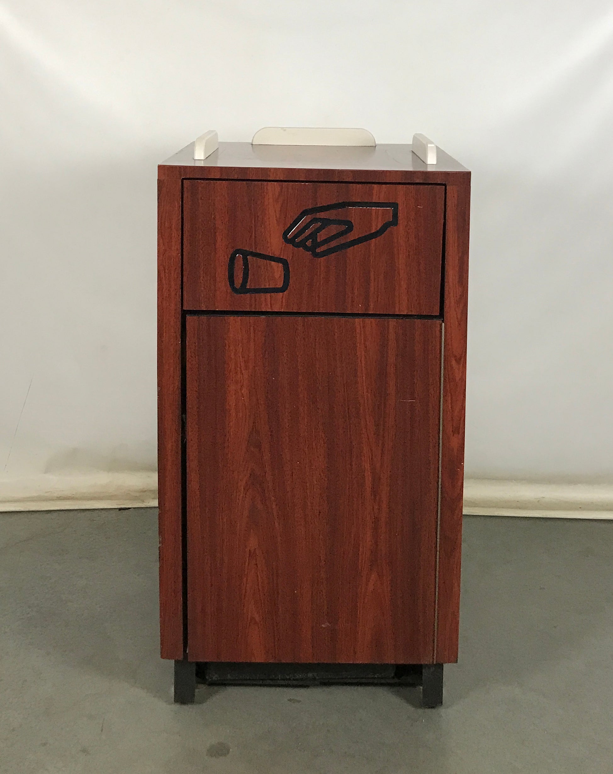 Wooden Tray Top Receptacle Bin Trash Can