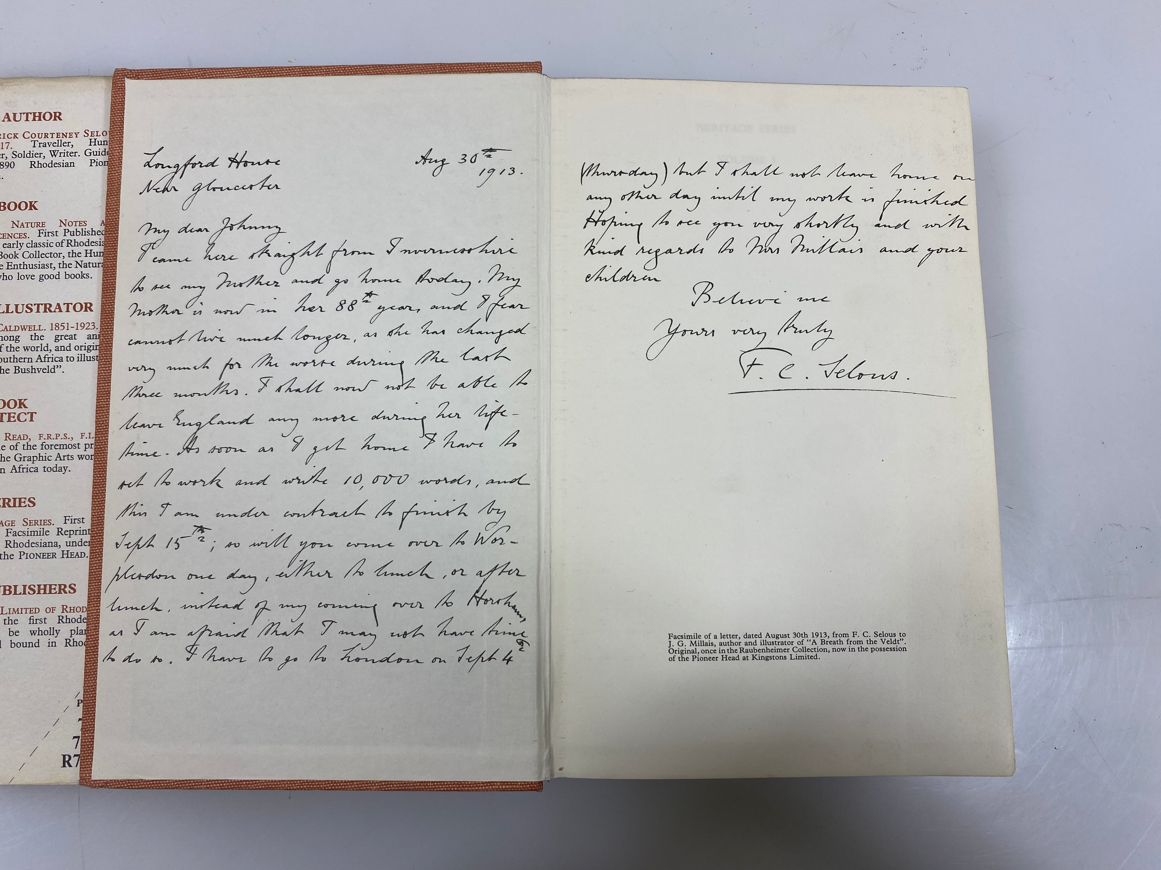 *Signed* African Nature Notes and Reminiscences by Frederick Selous 1969 HCDJ