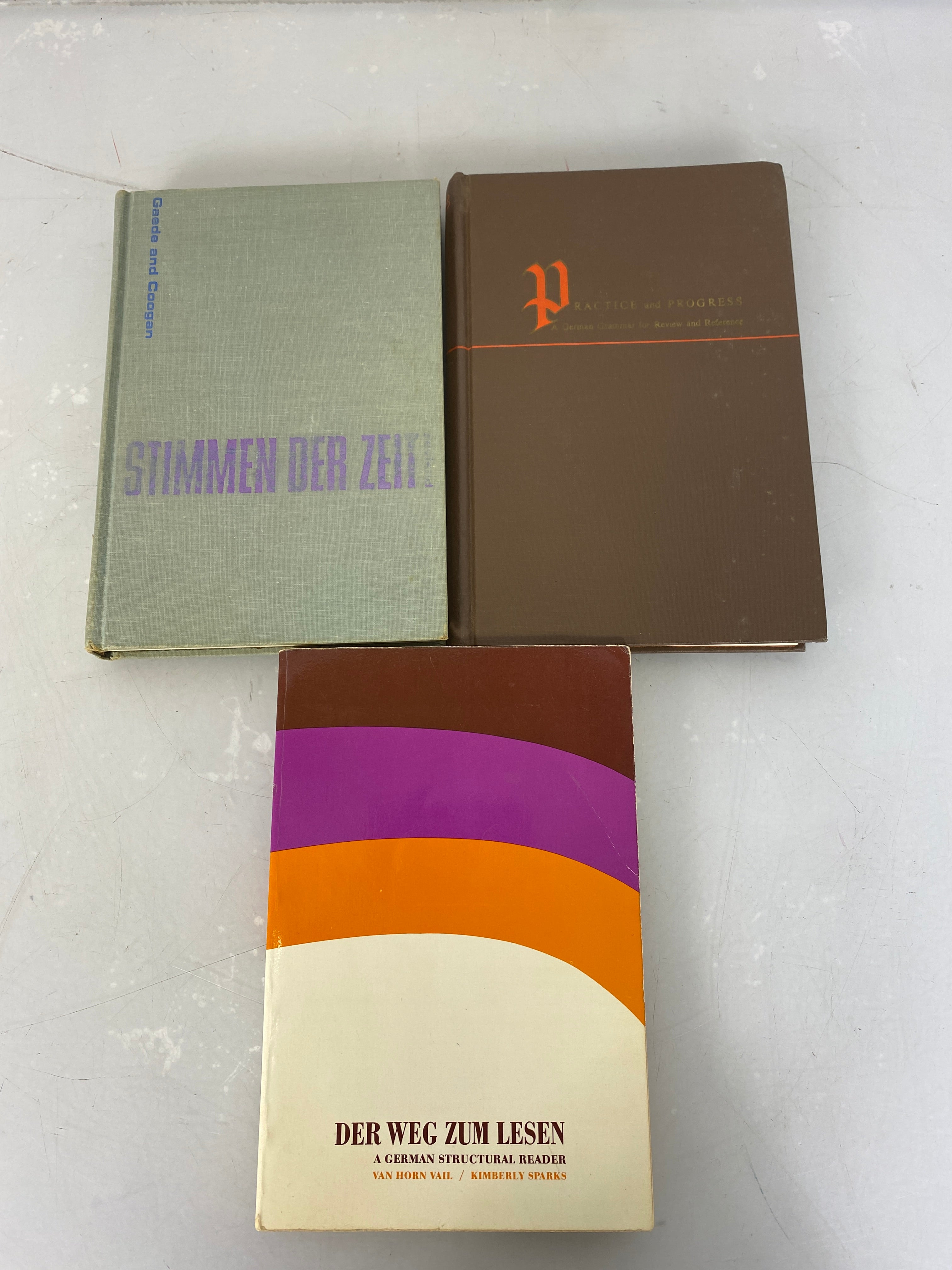 Lot of 3 Intermediate to Advanced German Language Practice Books 1963-1967 HC SC