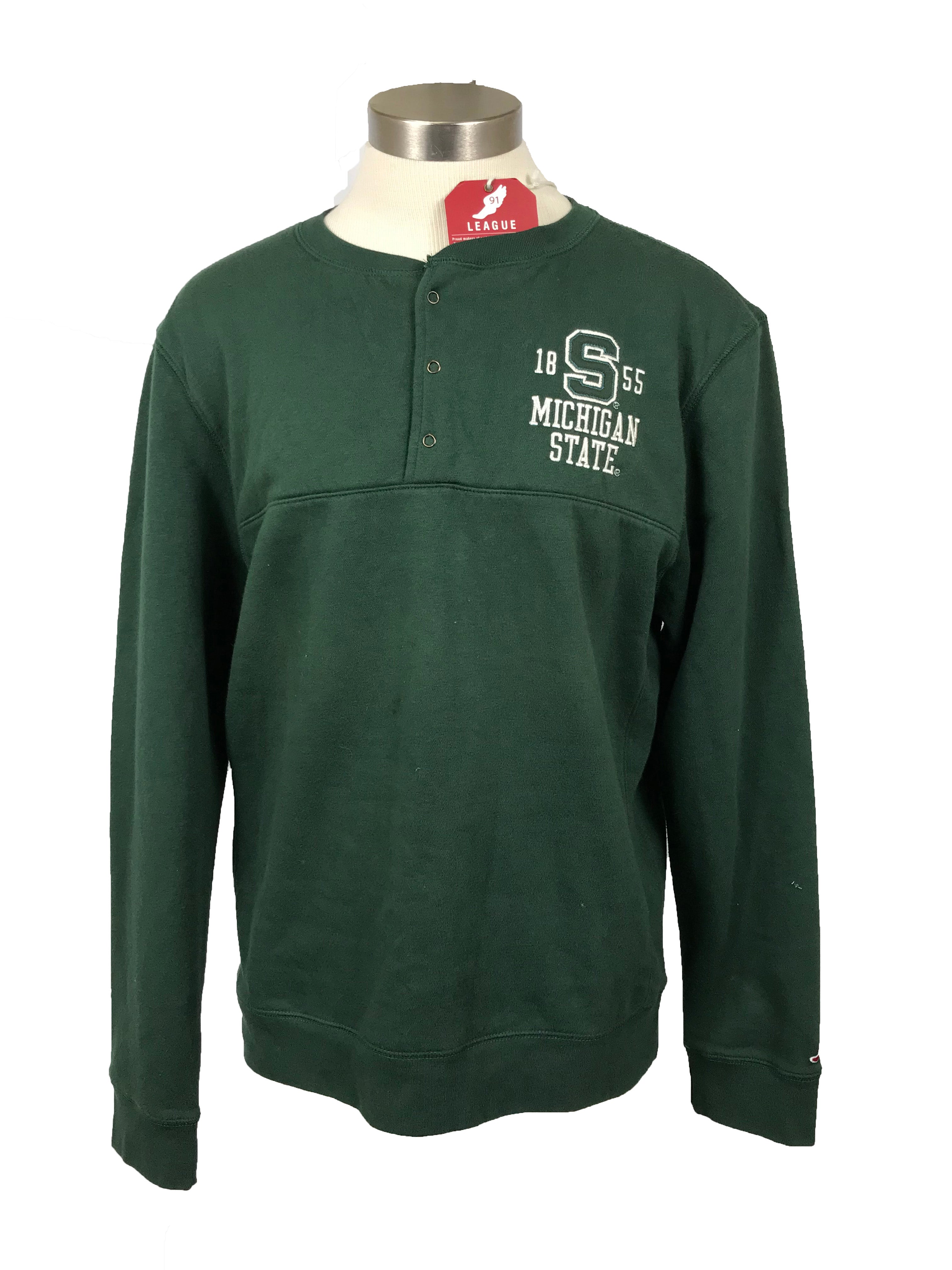 Michigan State University Green Snap Up Sweater Unisex Size M