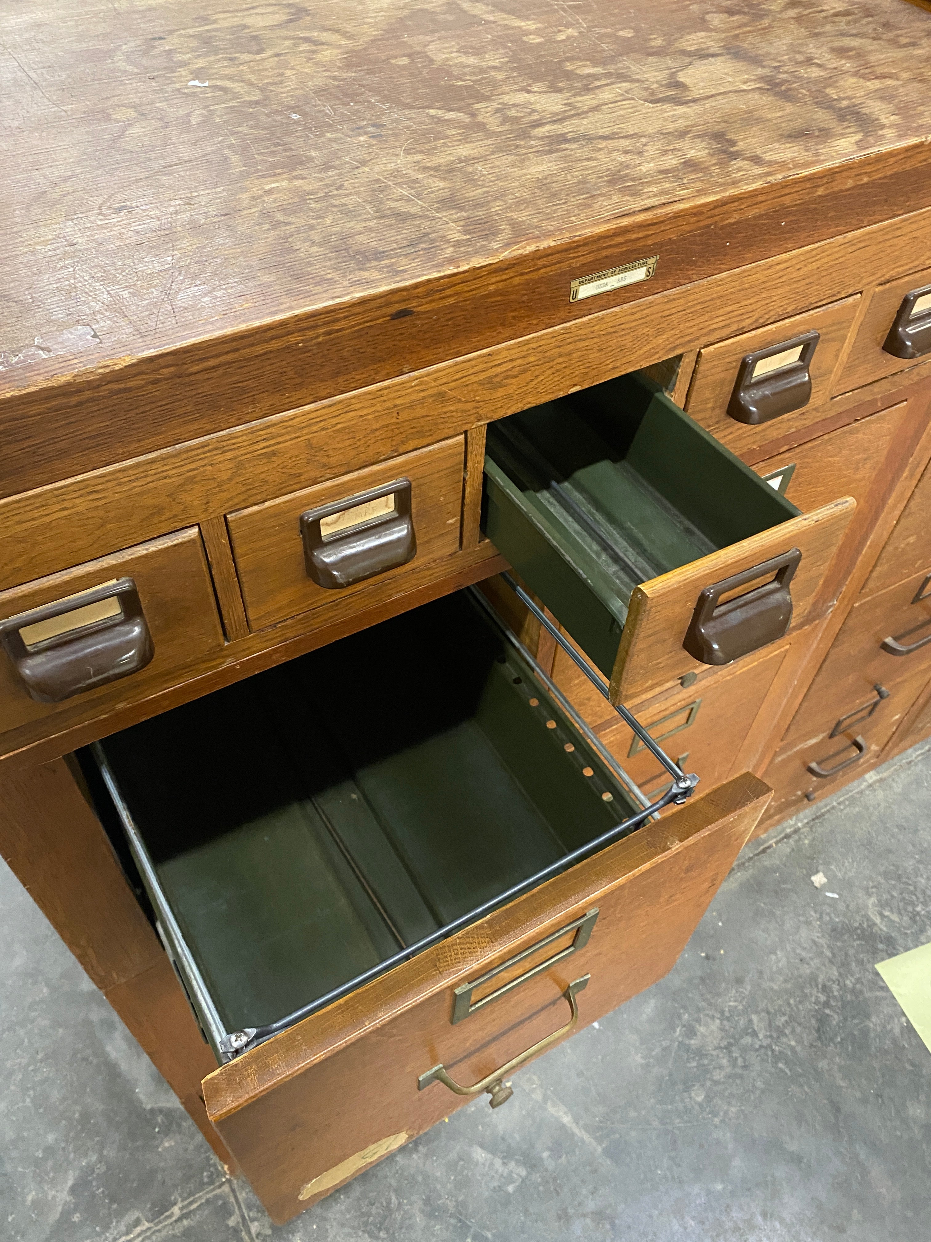 Globe-Wernicke Oak Barrister Style Filing Cabinet