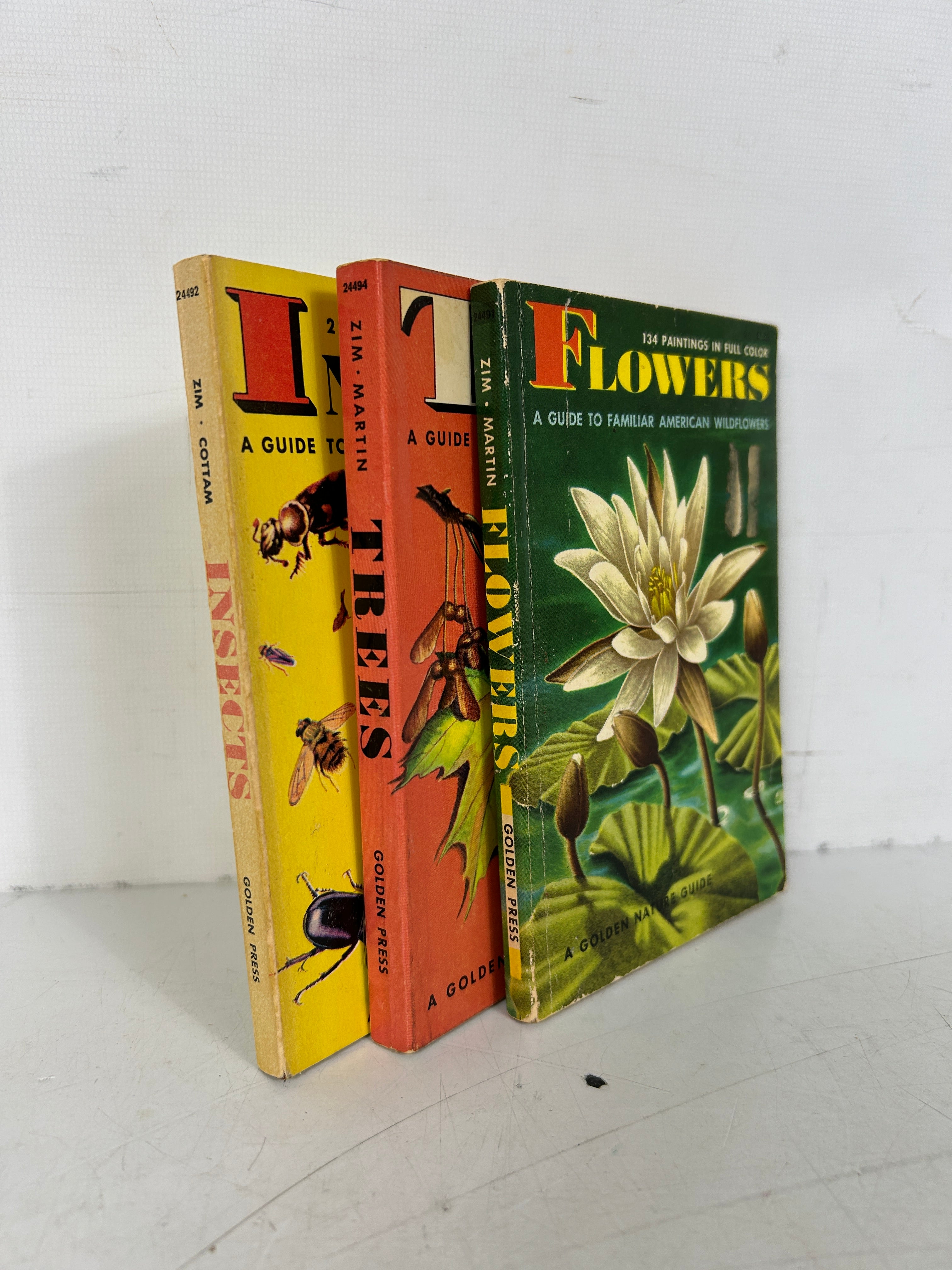 Lot of 3 Vintage "A Golden Nature Guide"  ~INSECTS, TREES & FLOWERS SC