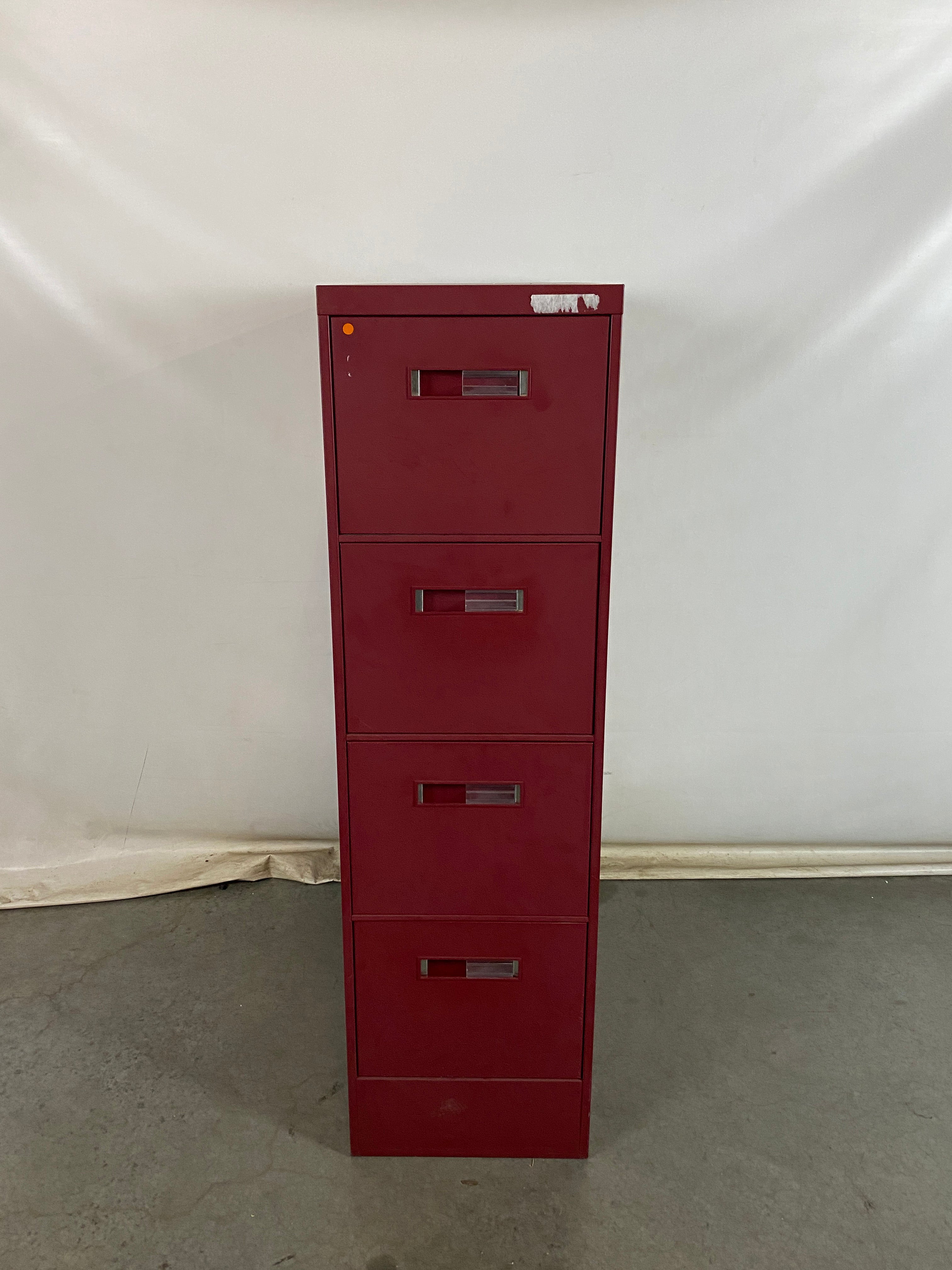 Steelcase Red 4 Drawer File Cabinet