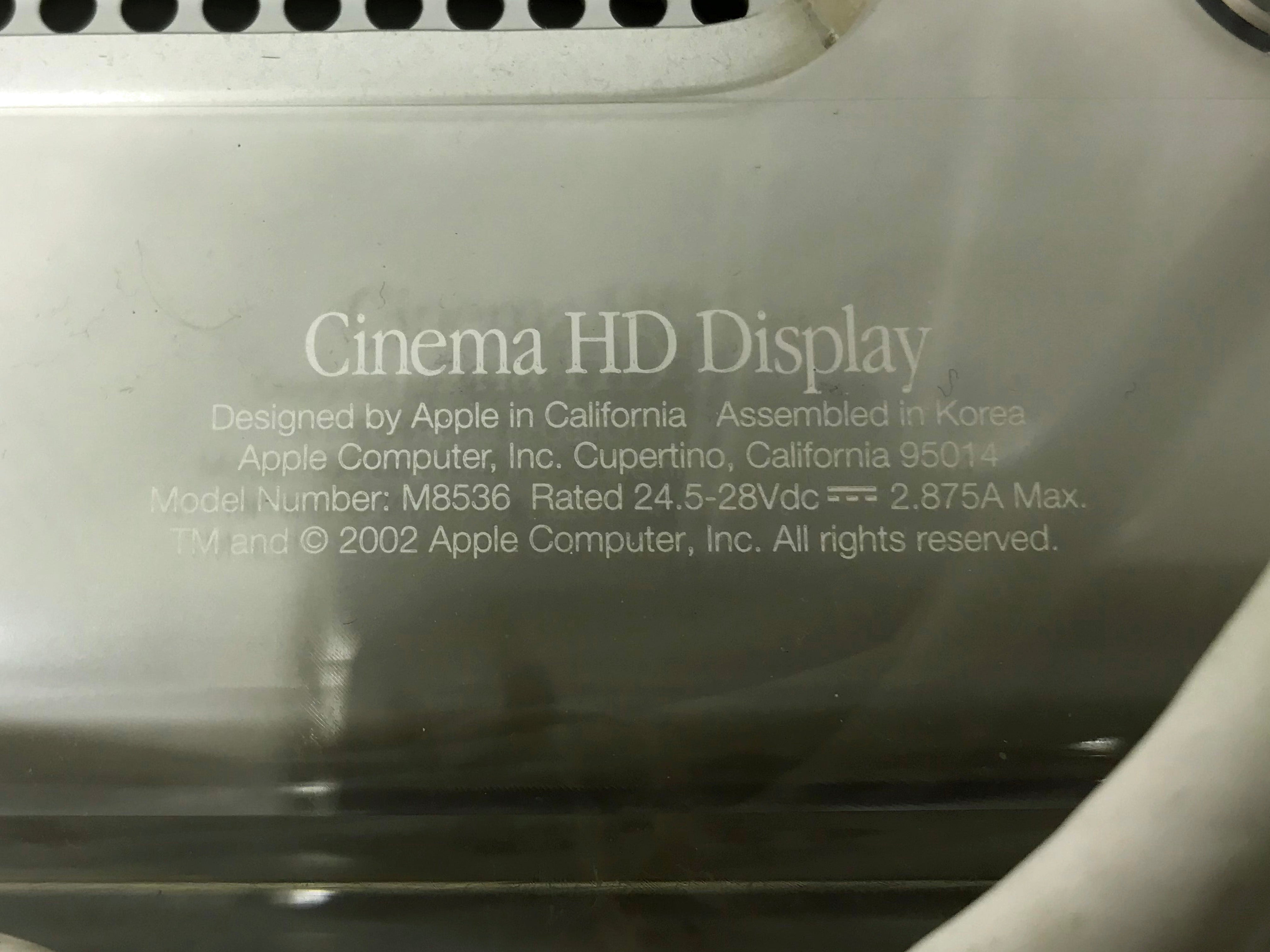Apple Cinema M8536 23" HD Display *Red Halo, Broken Stand*