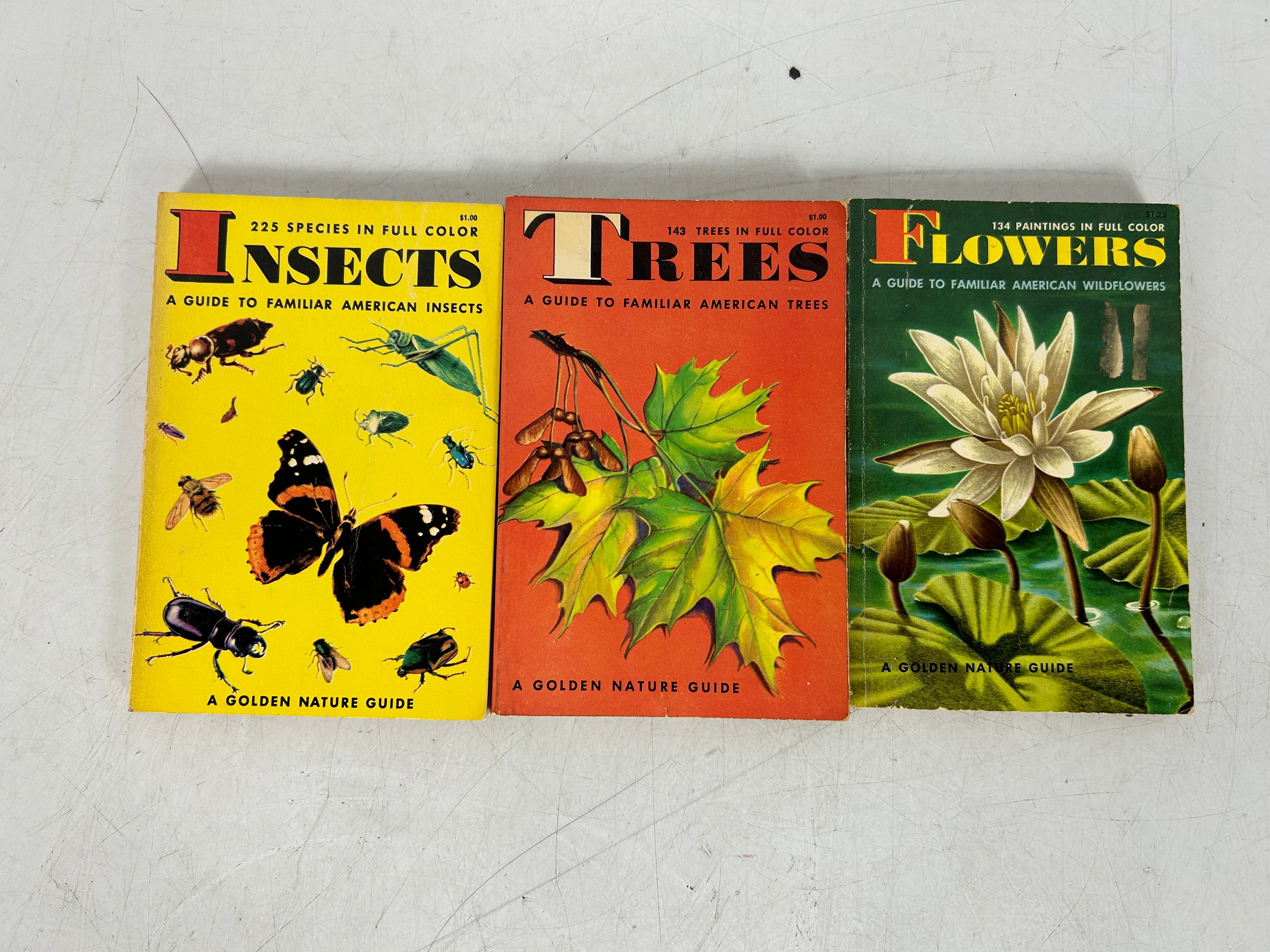 Lot of 3 Vintage "A Golden Nature Guide"  ~INSECTS, TREES & FLOWERS SC