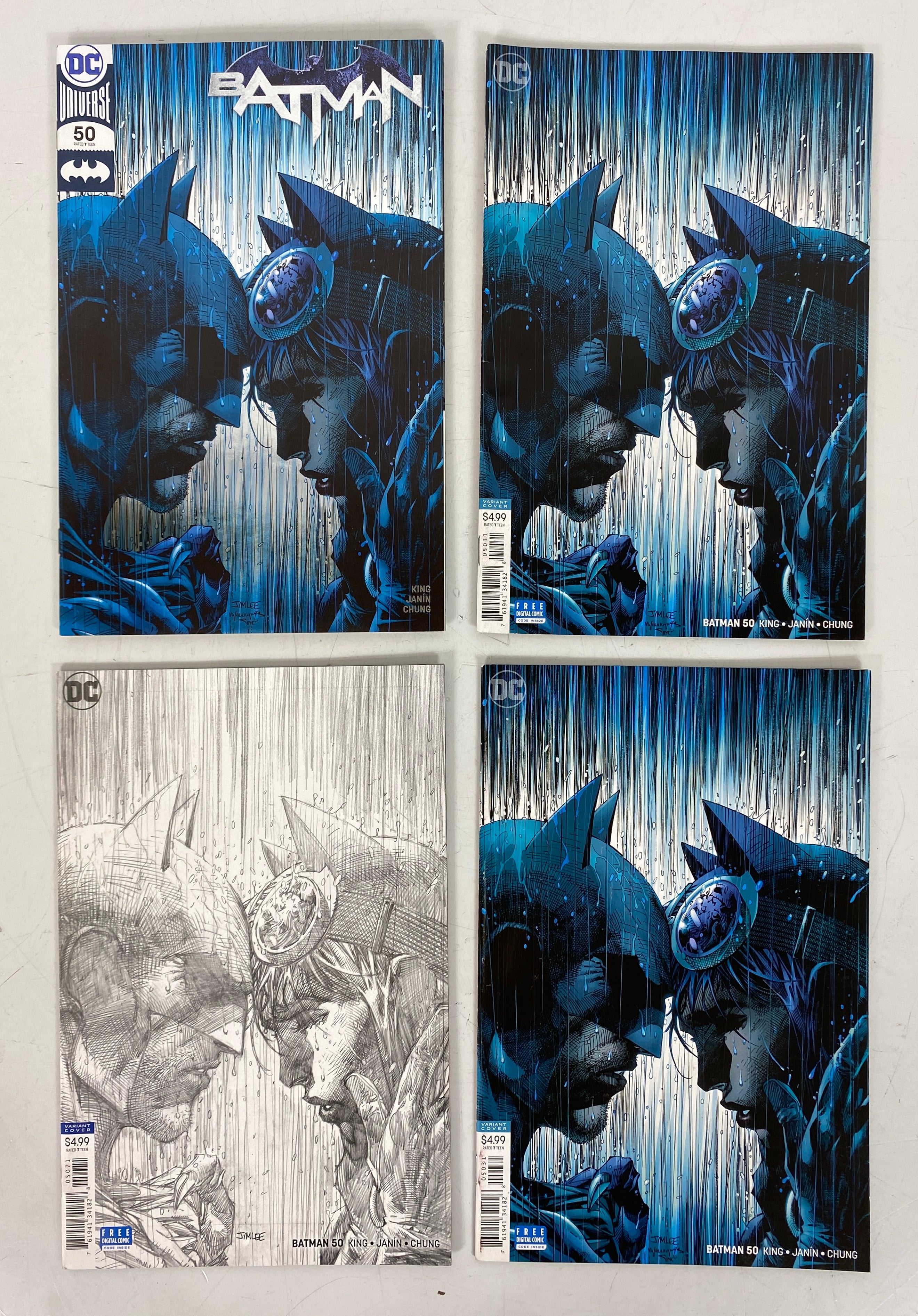 Lot of 4 Batman #50 Jim Lee Variant Covers