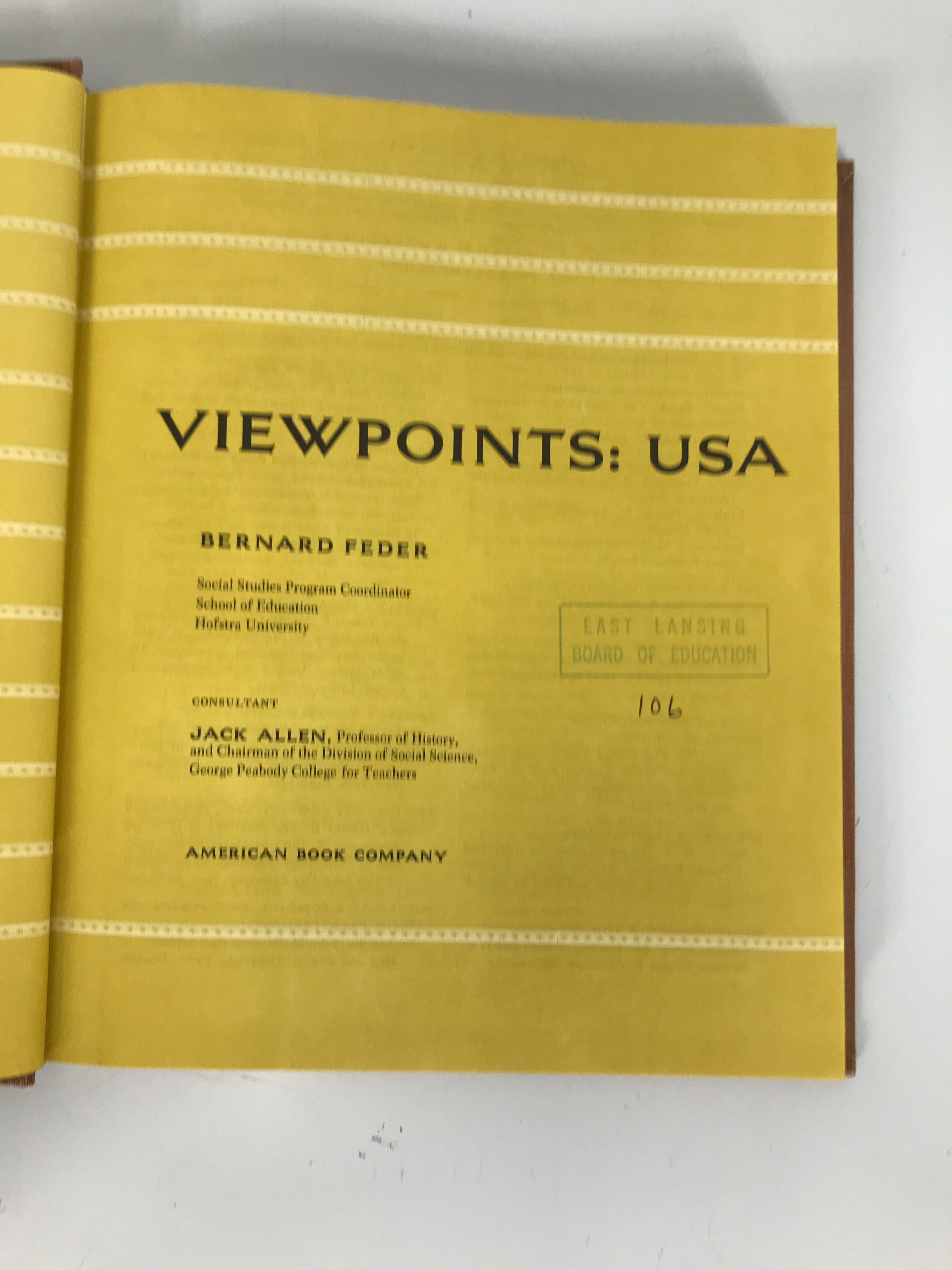 Viewpoints: USA 1967 Bernard Feder HC