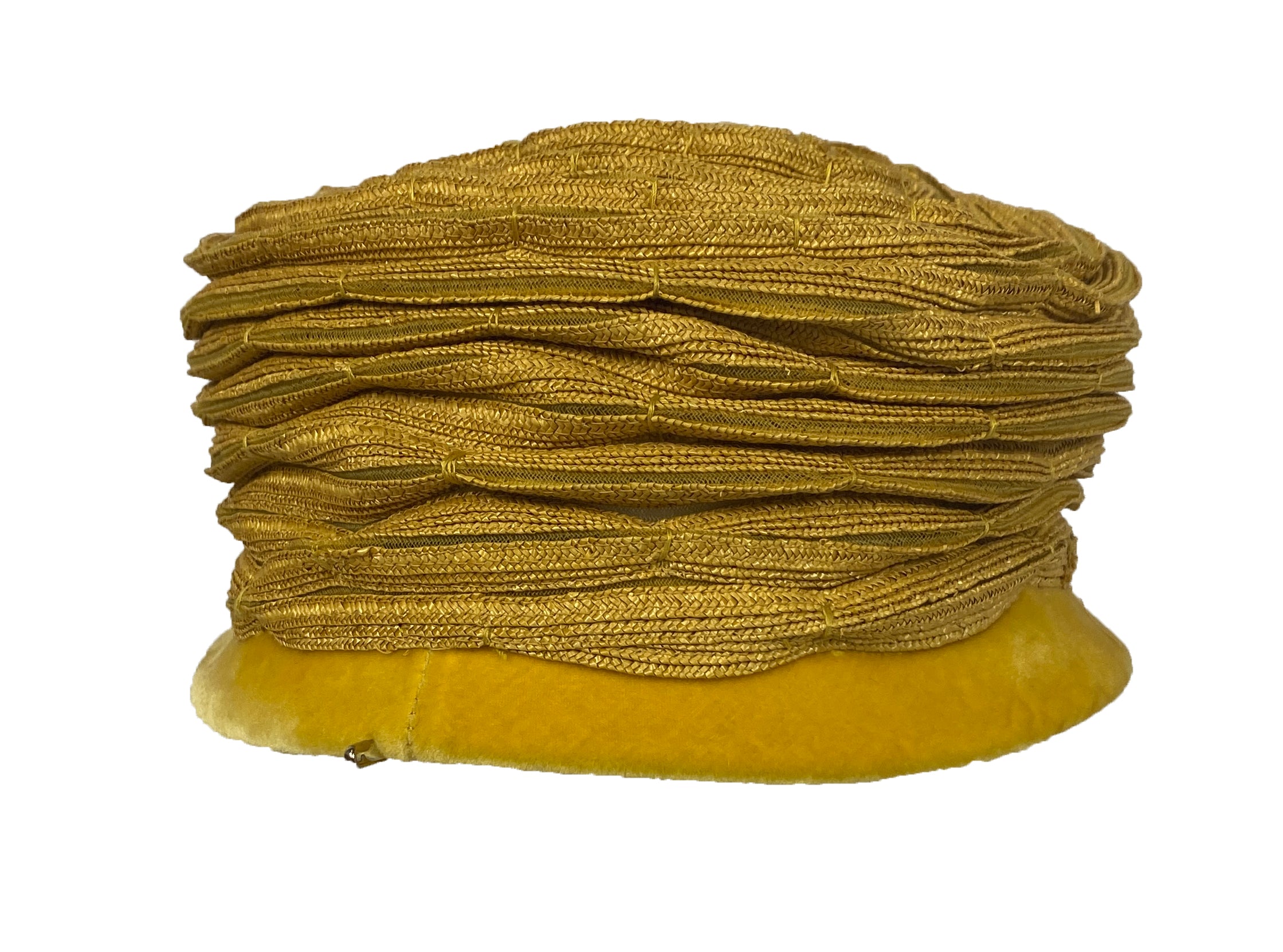 Vintage Yellow Sinamay Pillbox Hat