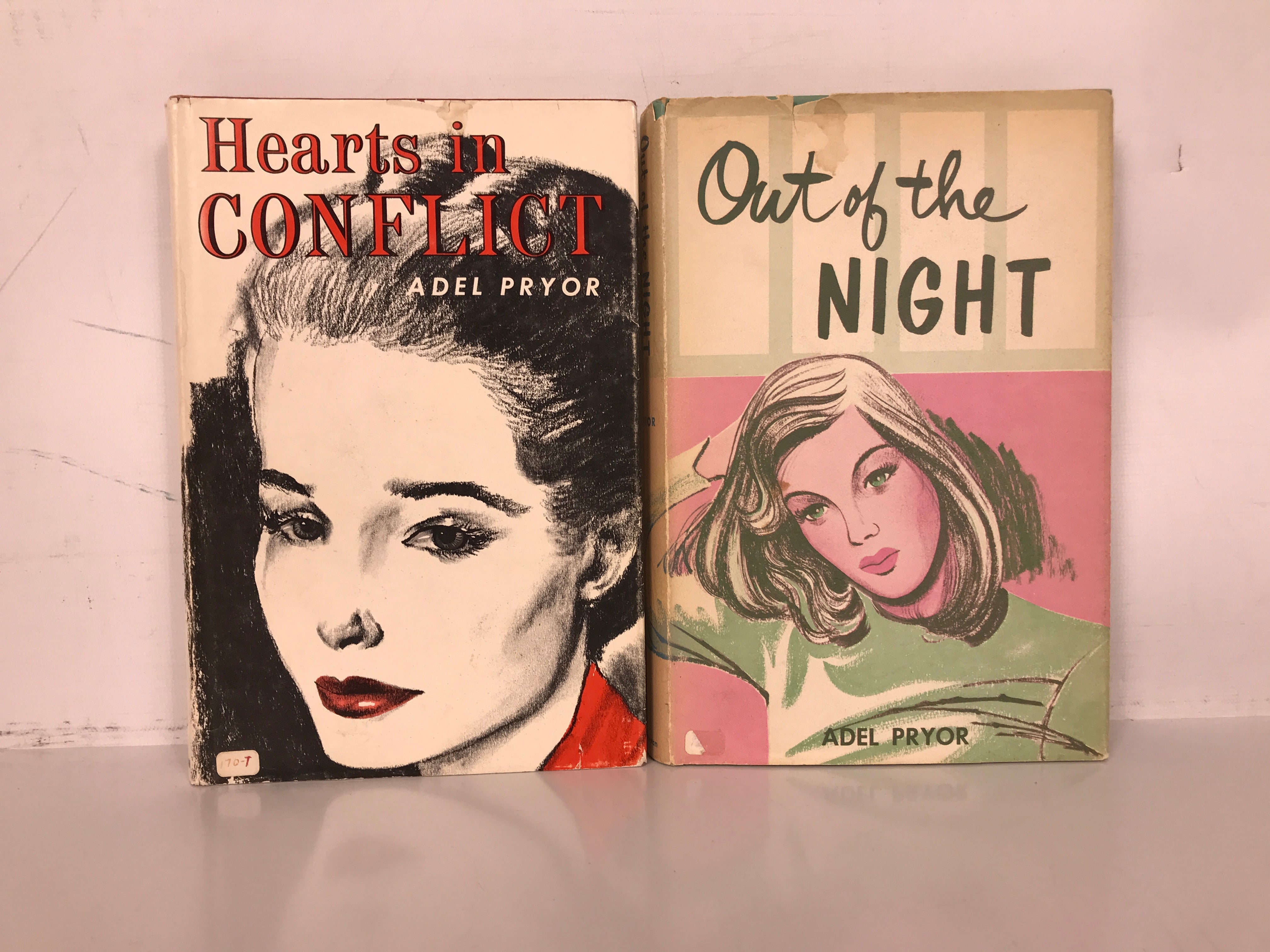 2 Vols Christ Fic: Out of the Night 1963/Hearts in Conflict 1964 by Pryor HC DJ