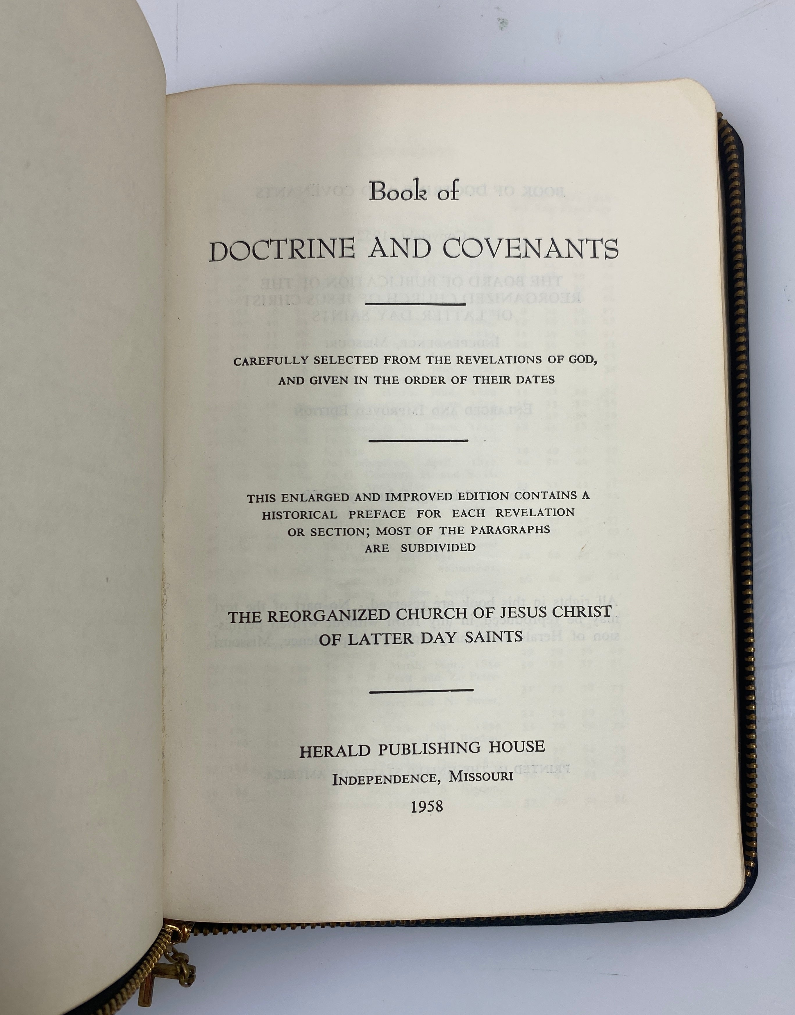 Book of Doctrine and Covenants Church of Latter Day Saints Leather 1958