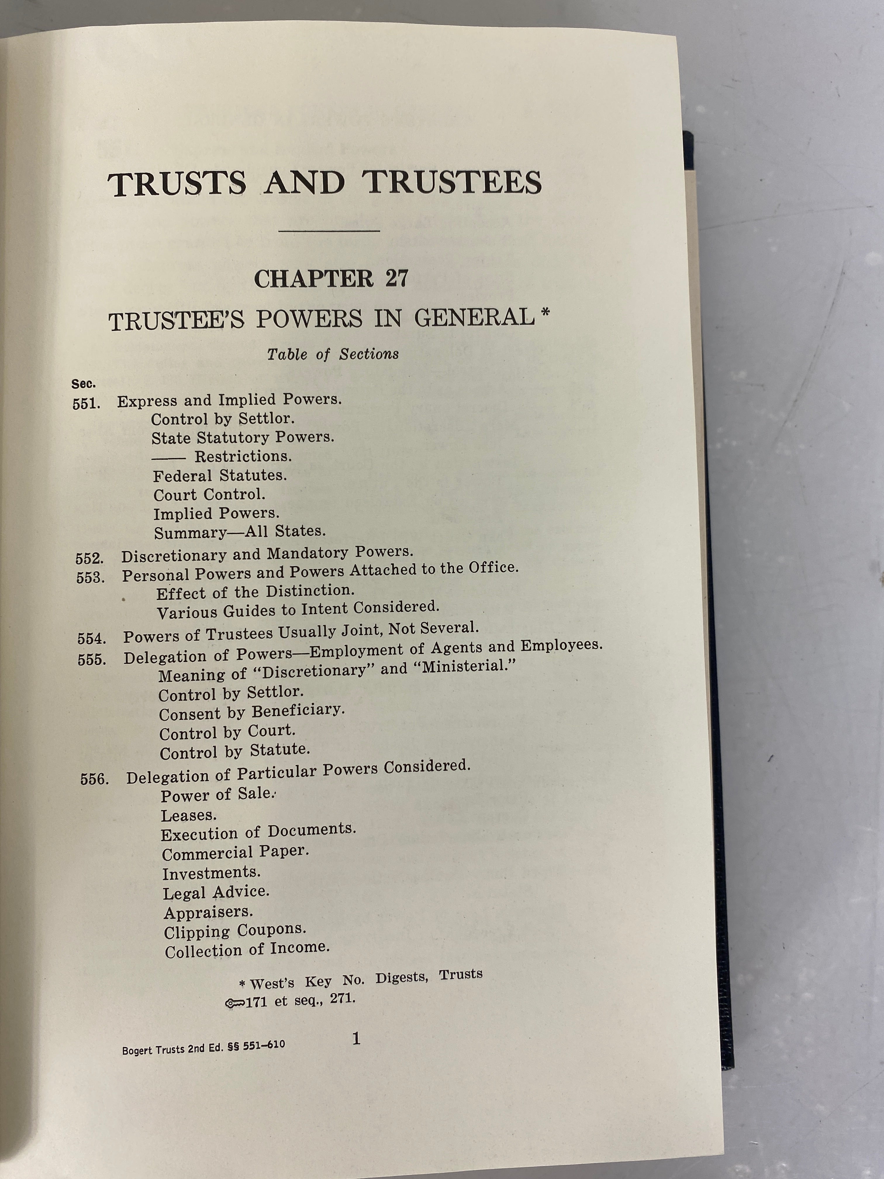 Bogert Trusts & Trustees Second Edition Revised (551-610) 1980 HC