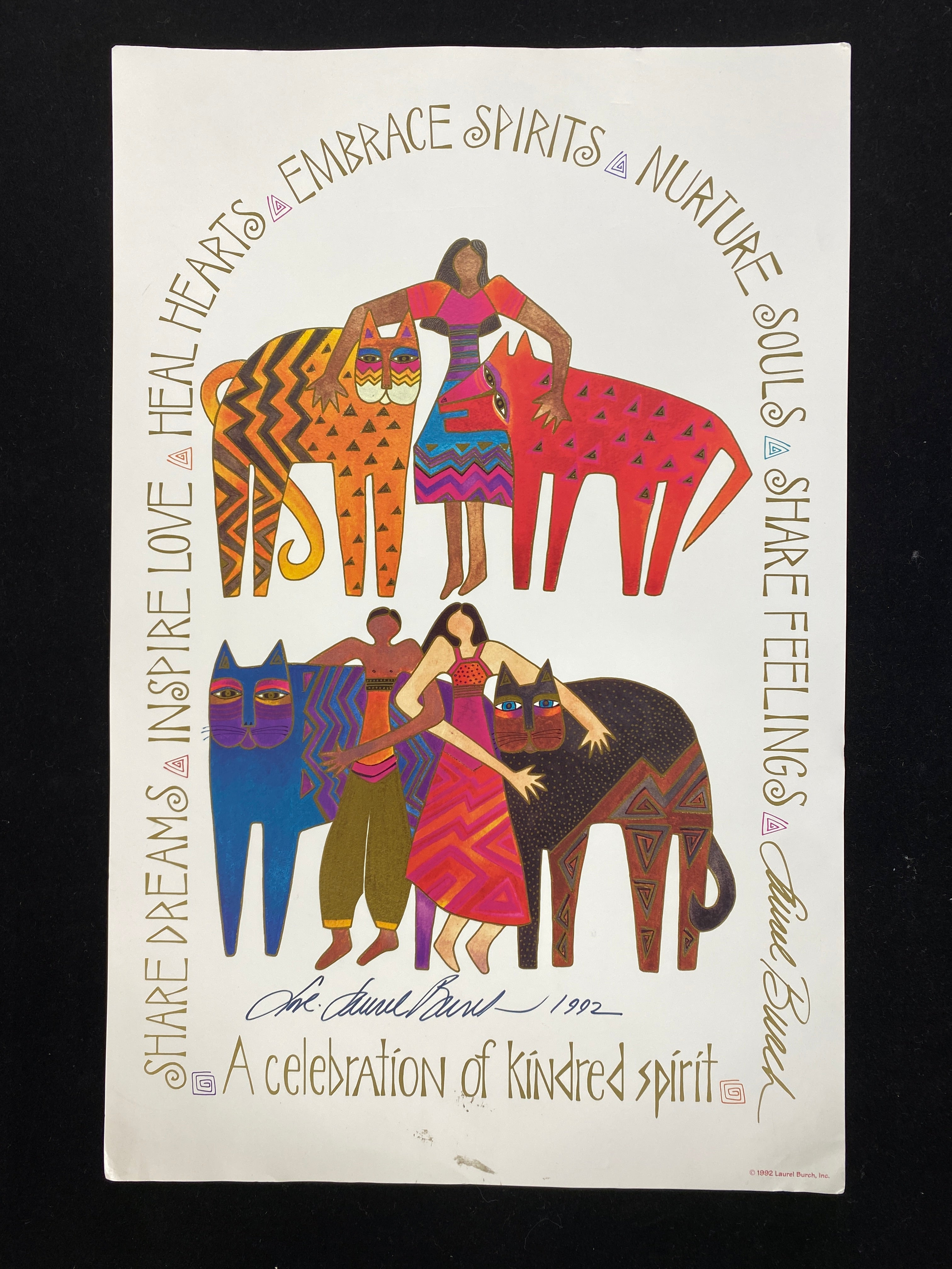 1992 "A Celebration of Kindred Spirit" Print Signed by Laurel Burch 11x17