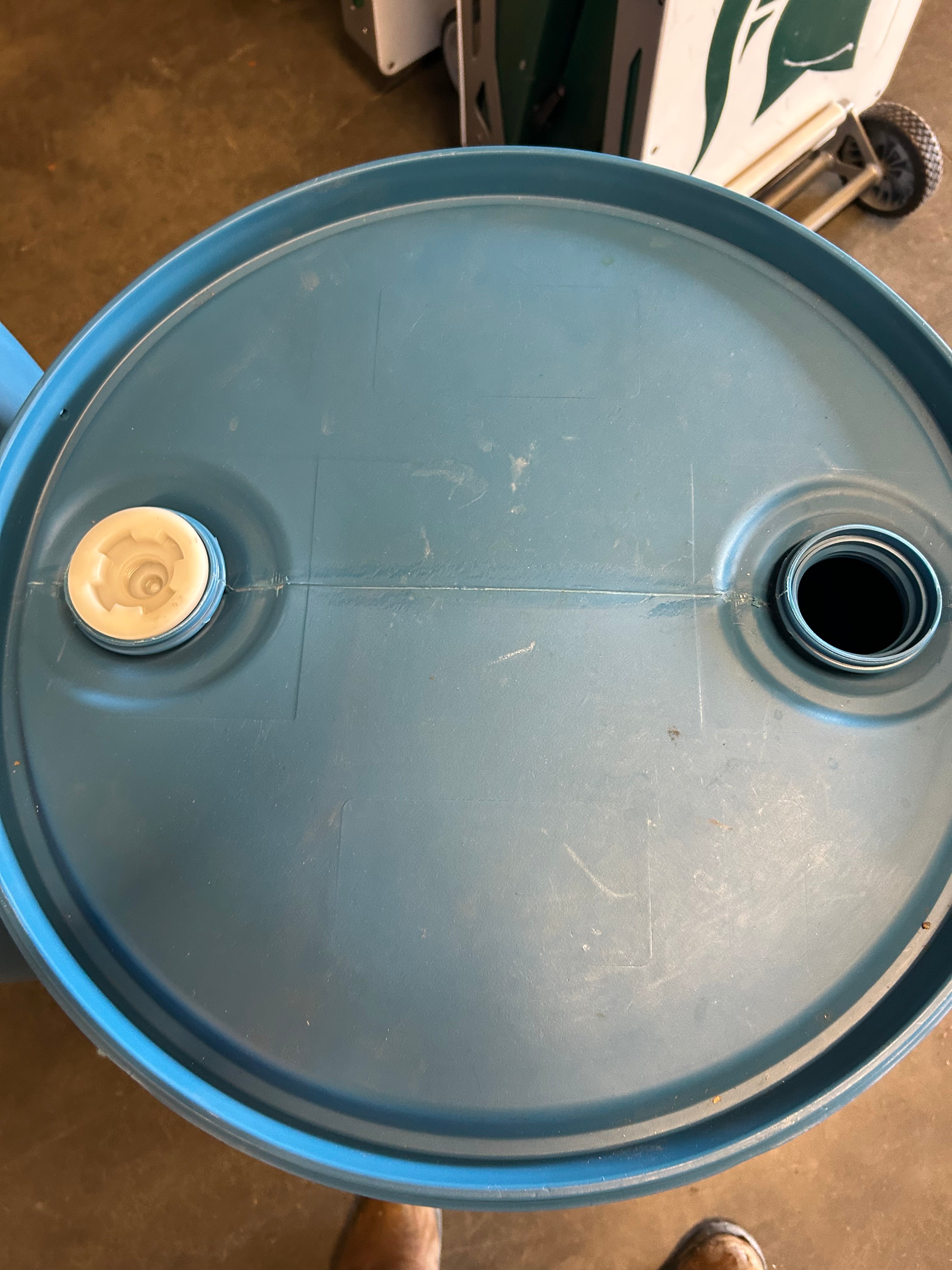 Lot of 2 55-Gallon Blue Barrels