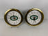 Pair Kettunen Center Top Quartz Wall Clocks *Cracked Frames*