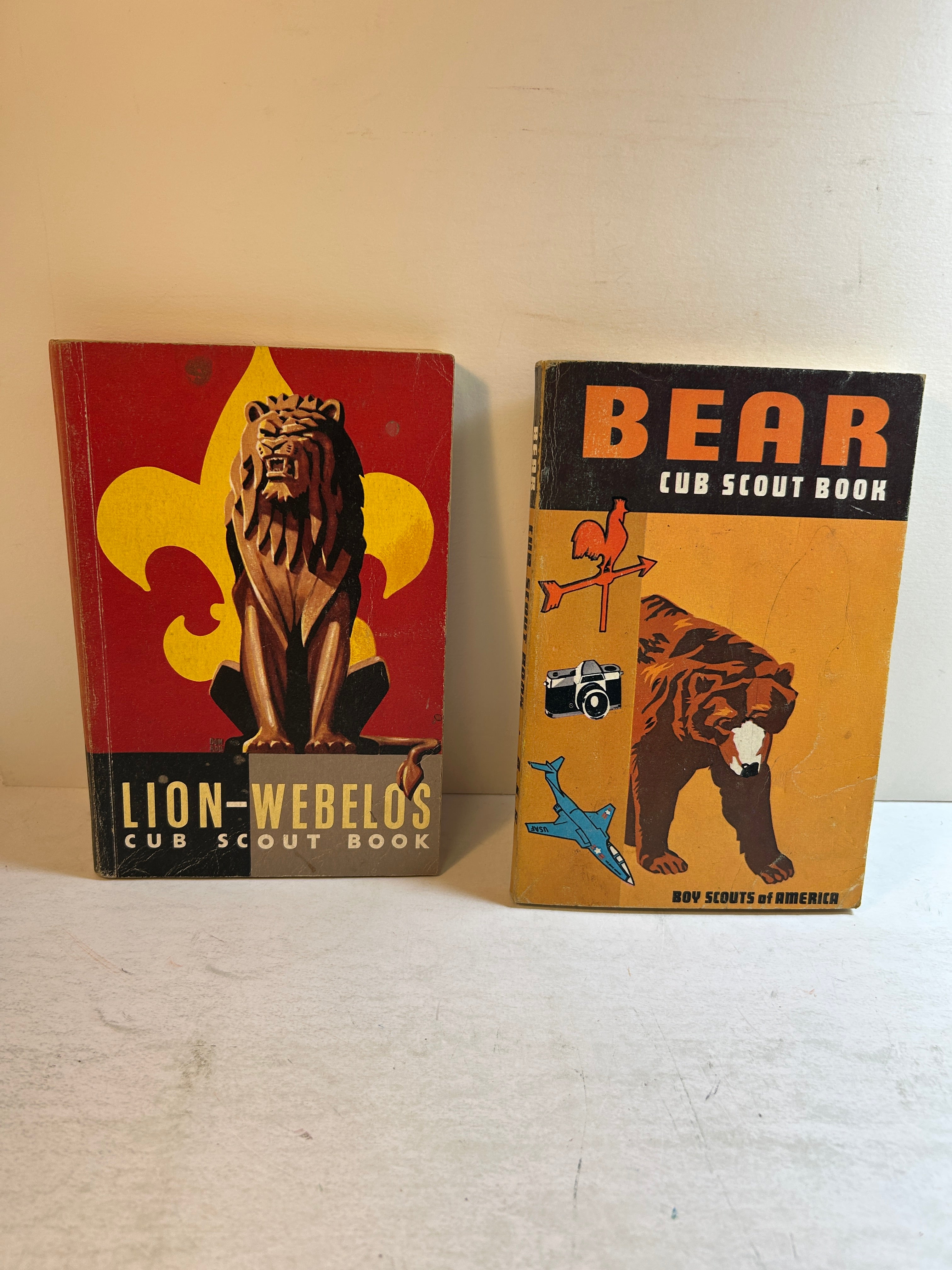 2 Vol Cub Scout Handbook: Bear & Lion/Webelos Boy Scouts of America 1967/1954 SC