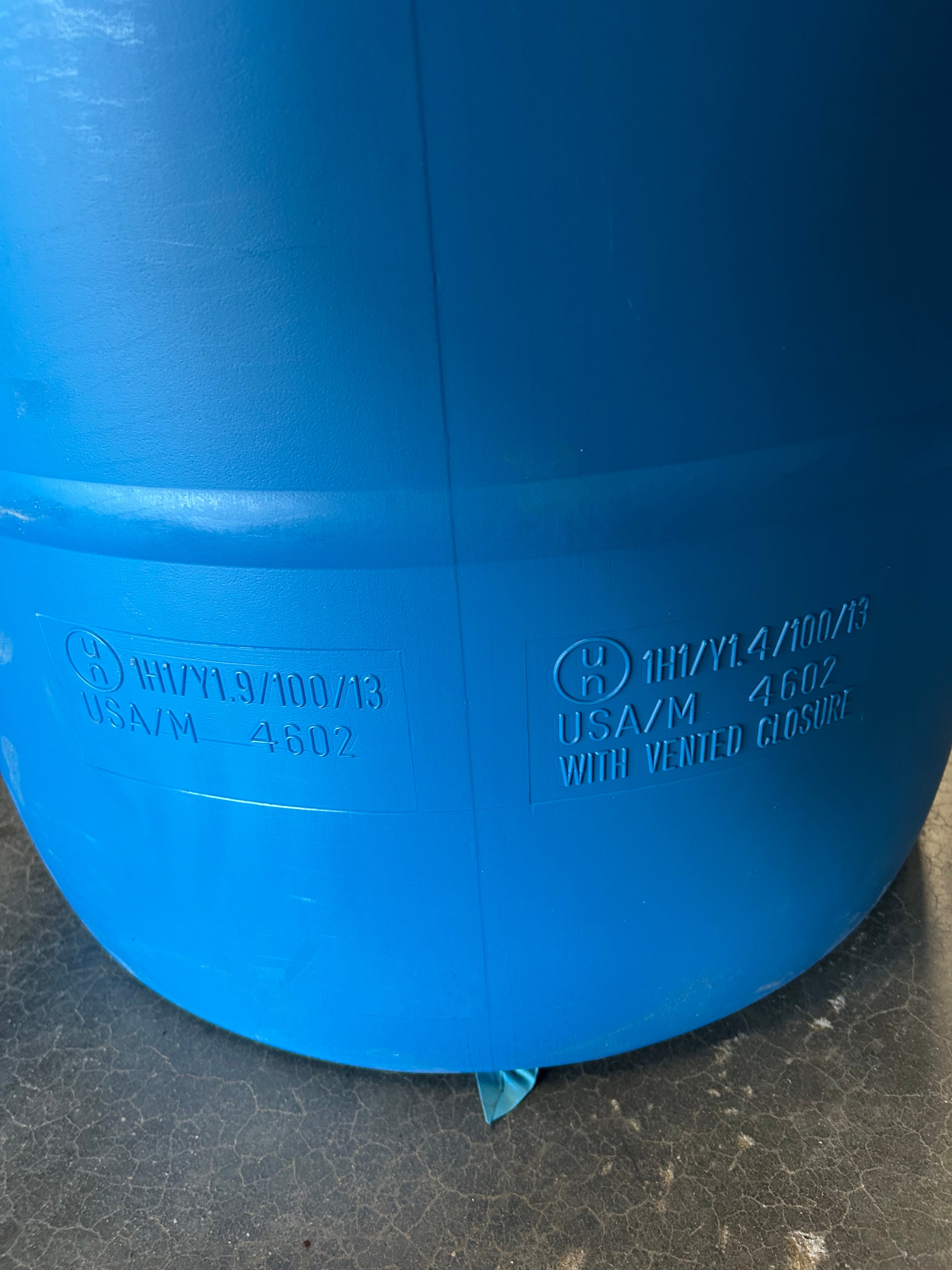 Lot of 2 55-Gallon Blue Barrels