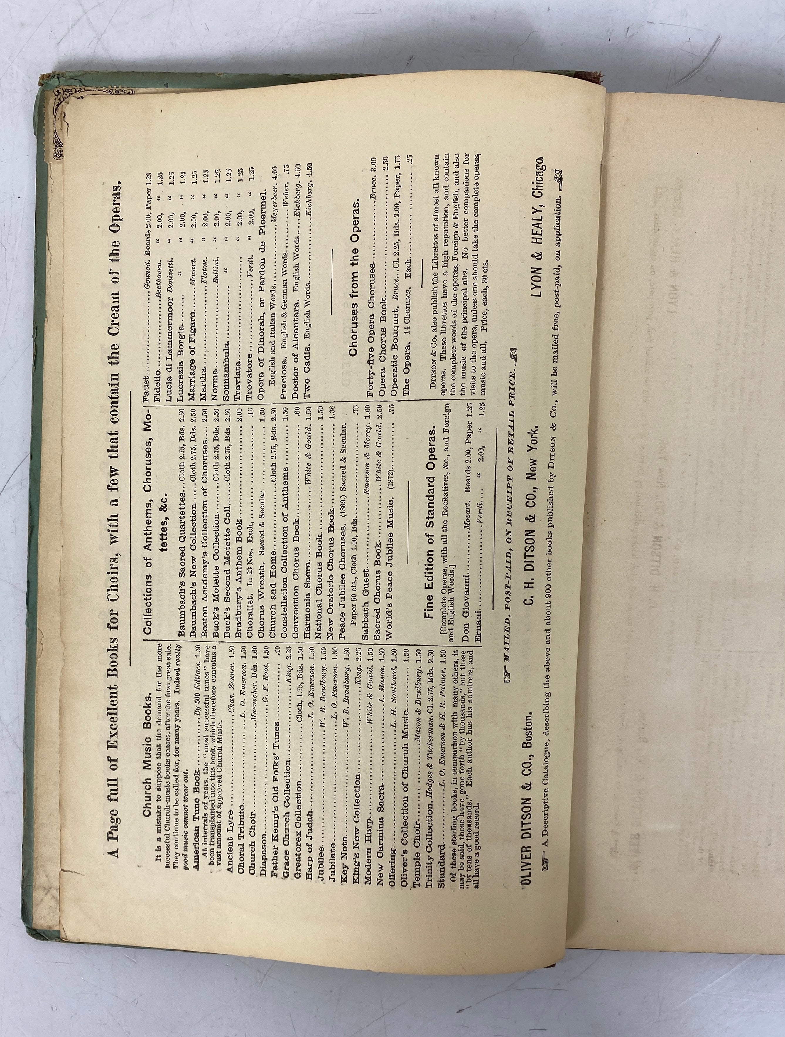 Choruses in Mendelssohn's Elijah Oliver Ditson & Co c1900 HC