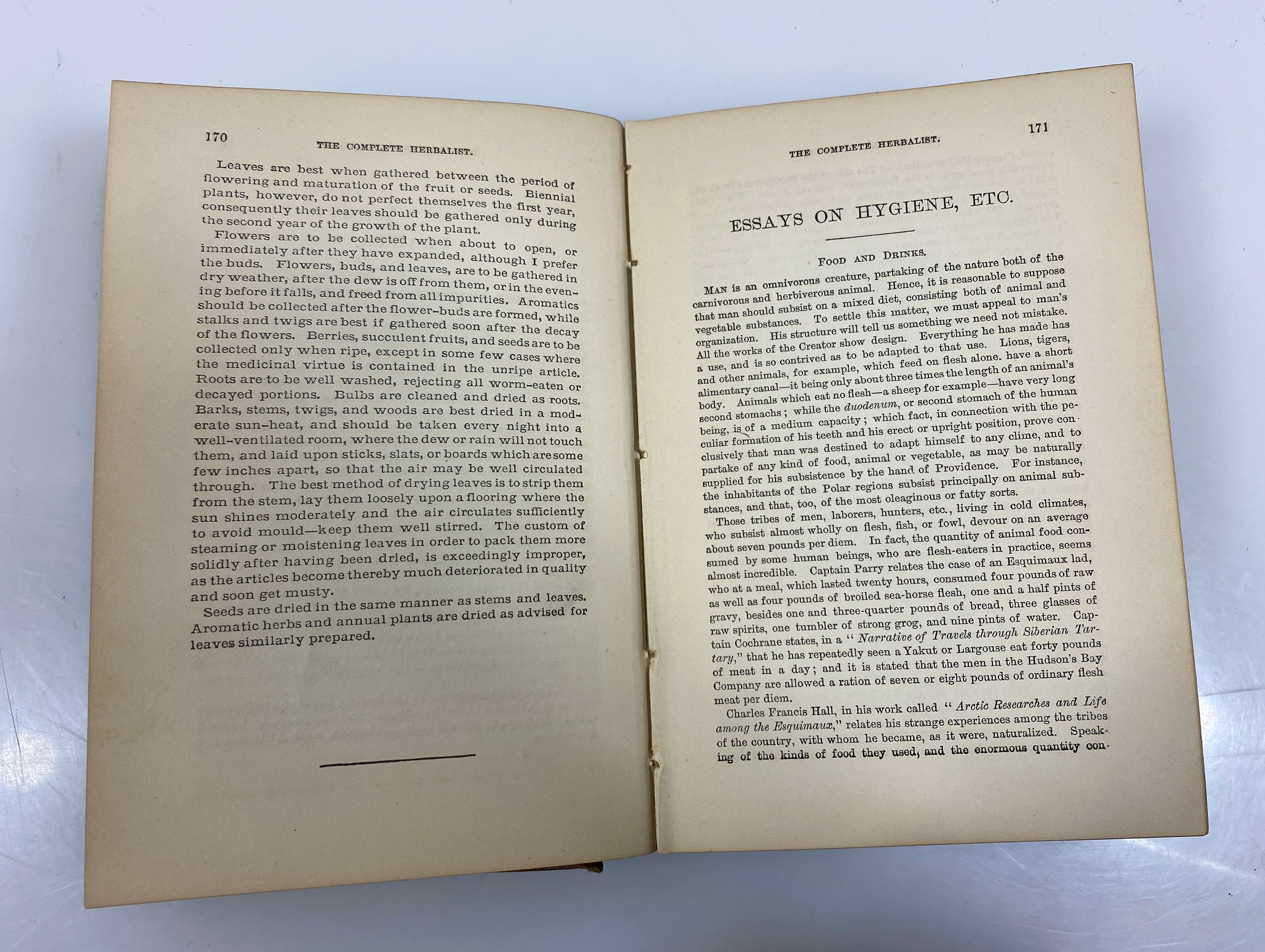 Antique The Complete Herbalist by Dr. O. Brown 1875 HC