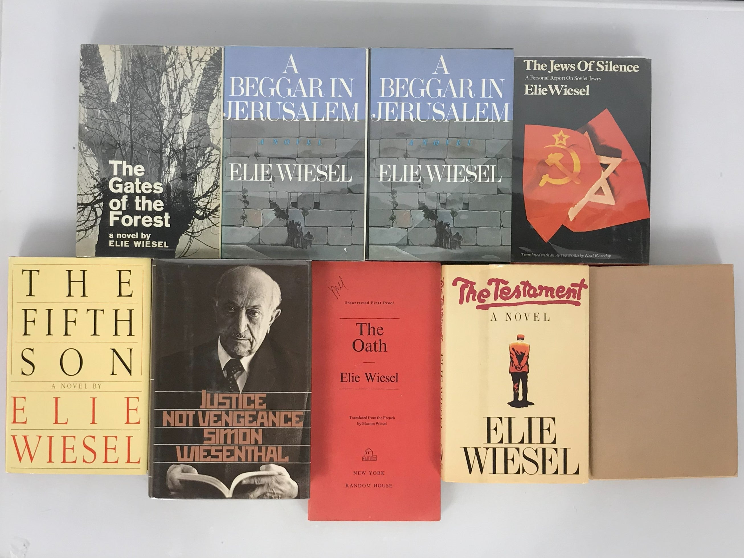 Lot of 9 Elie Wiesel Collectors Books Including Signed Copies & First Editions