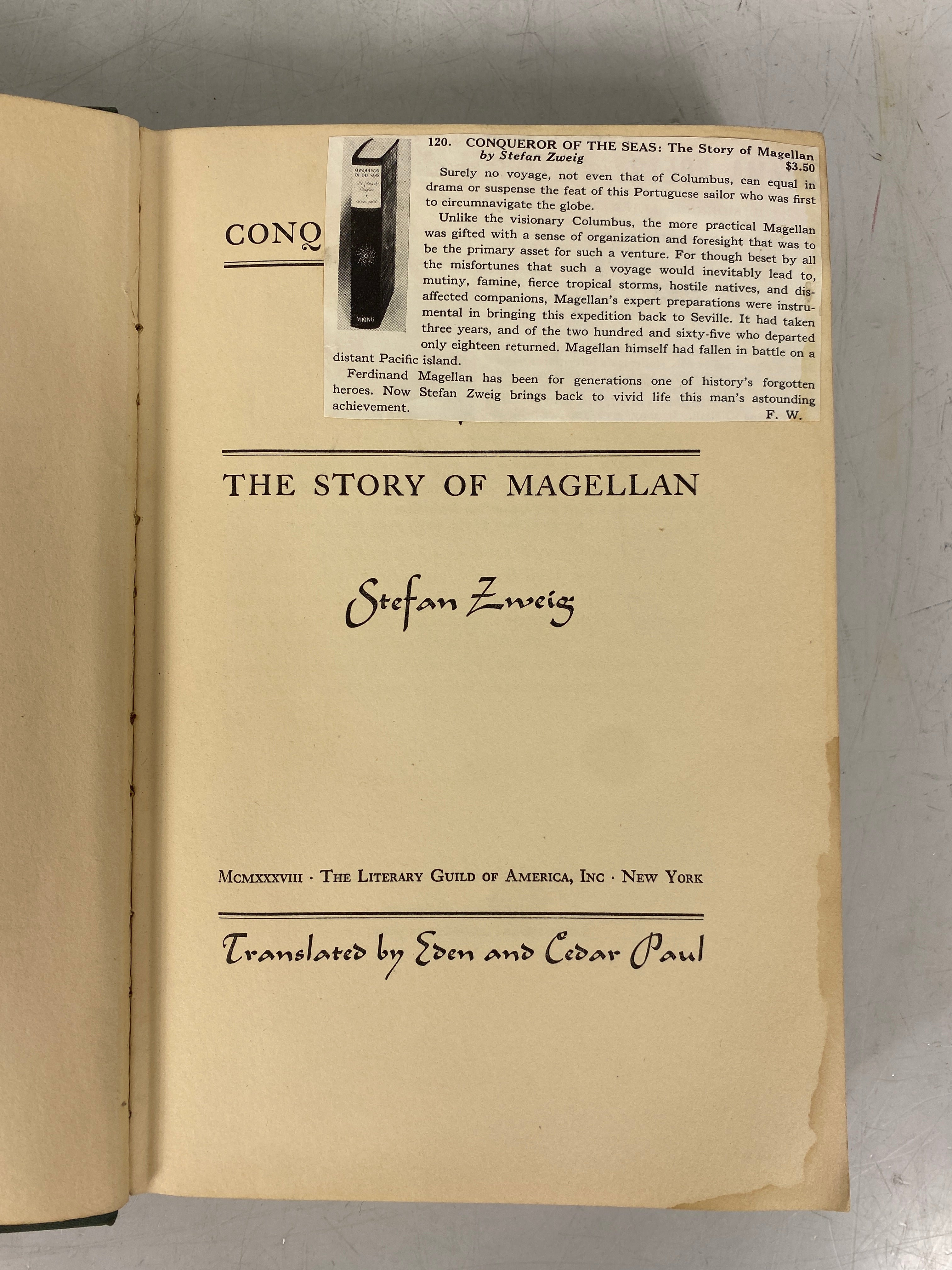 Lot of 2: The Story of Magellan/A Life of Christopher Columbus 1938-42 HC DJ