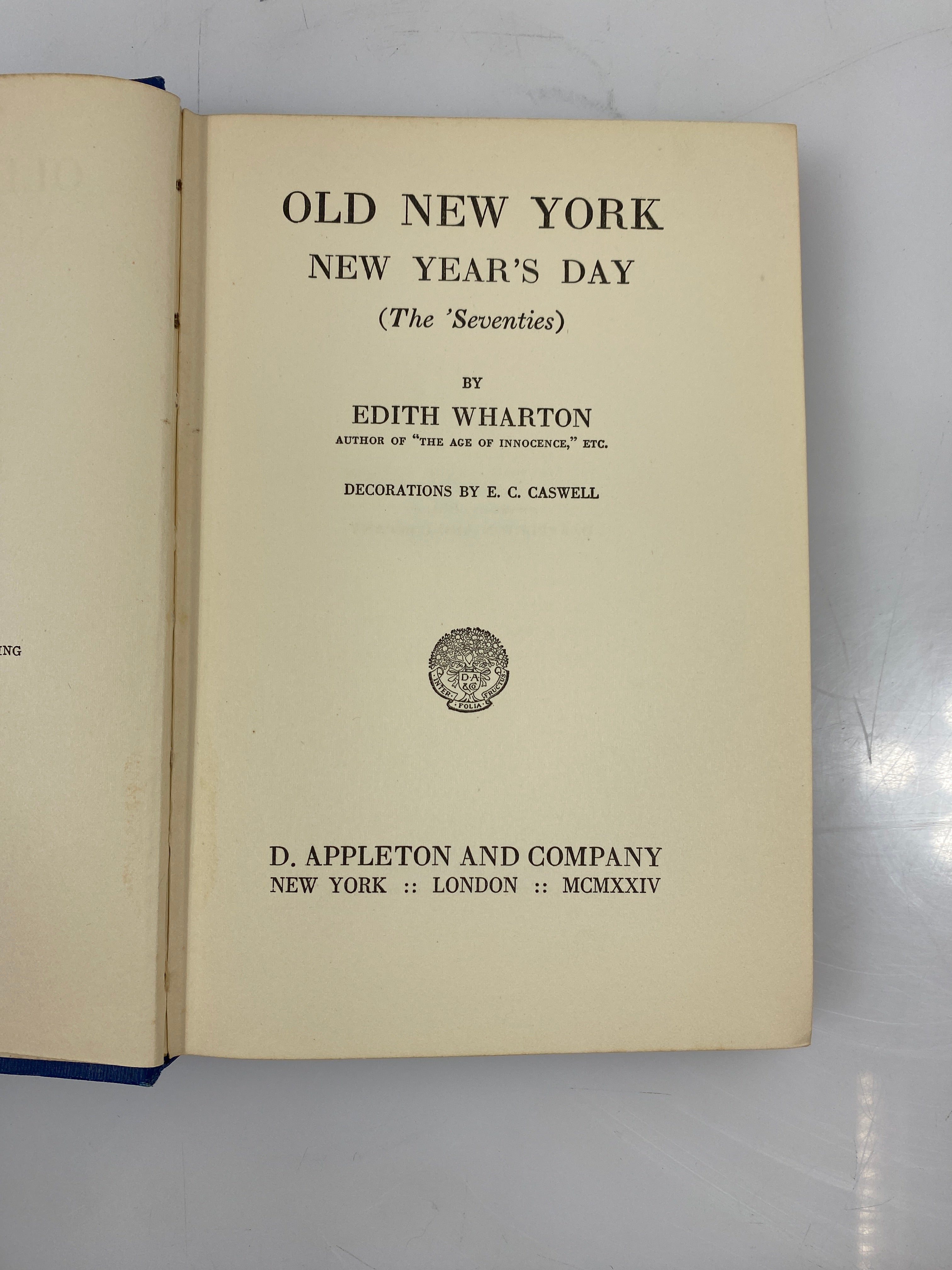 Old New York New Year's Day Edith Wharton 1924 HCDJ