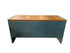 Blue Metal Desk Wooden Tabletop With Drawers
