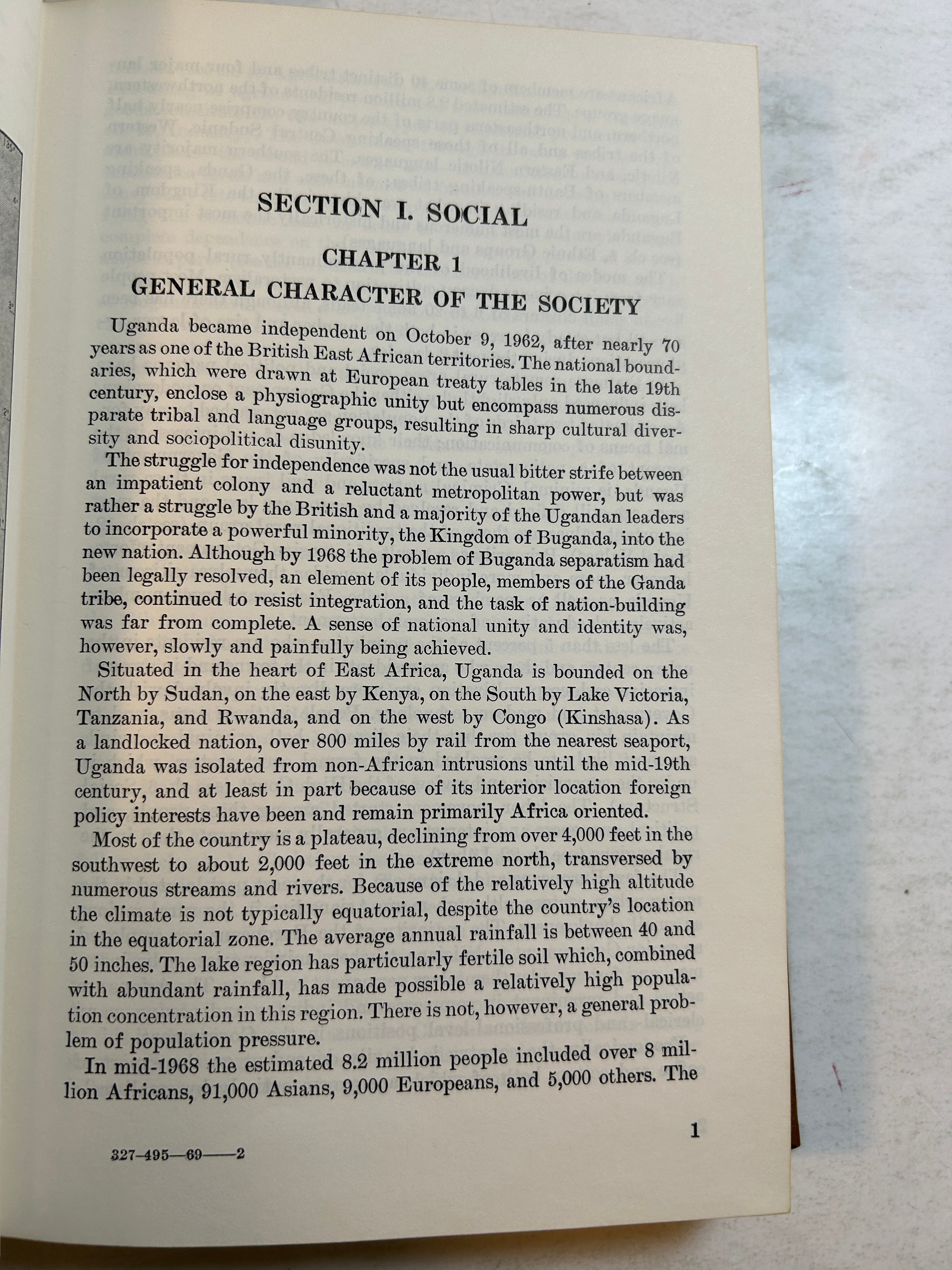 Area Handbook for Uganda Herrick/Crocker/Harrison/John/MacKnight/Nyrop 1969 HC