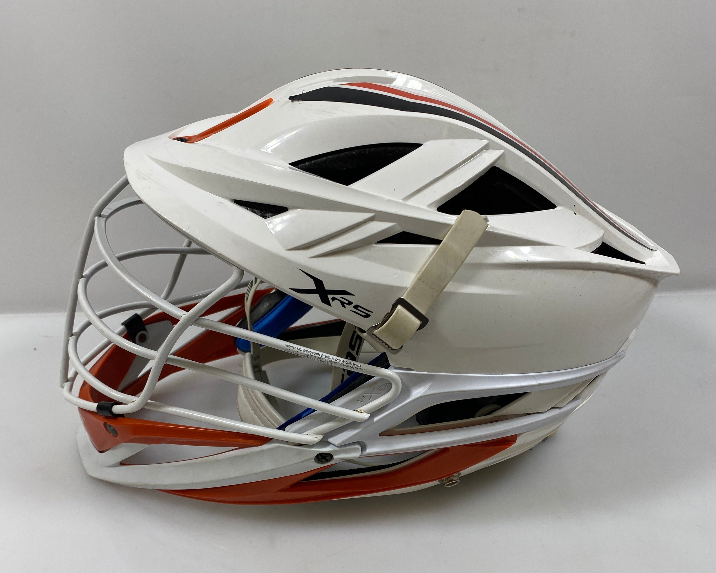 Cascade XRS PRO Lacrosse Helmet w/ Brother Rice Decals (White)