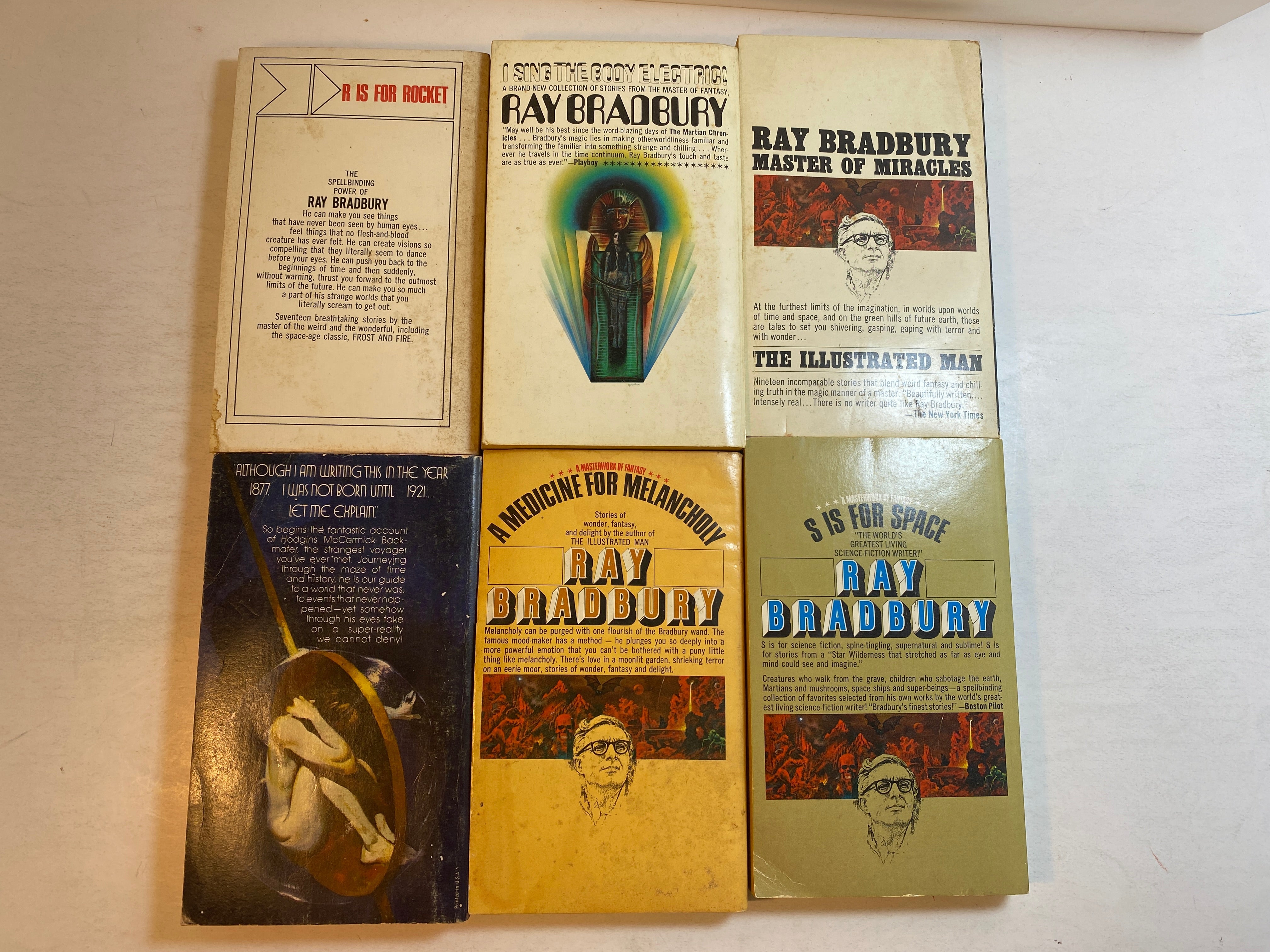 Lot of 6 Ray Bradbury sci-fi paperbacks 1969-1972