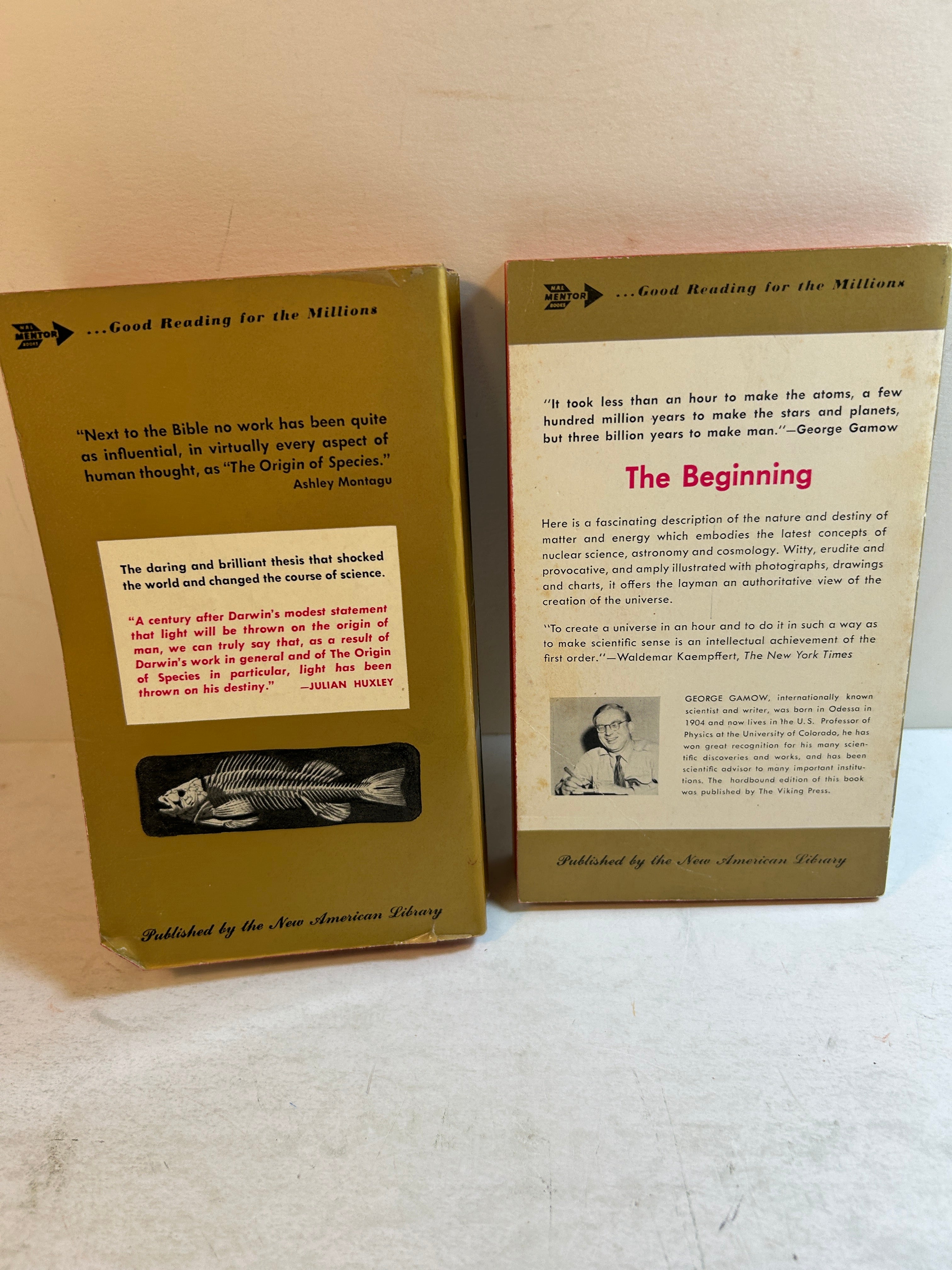 Lot of 2 Mentor Books: Origin of the Species & The Creation of the Universe SC