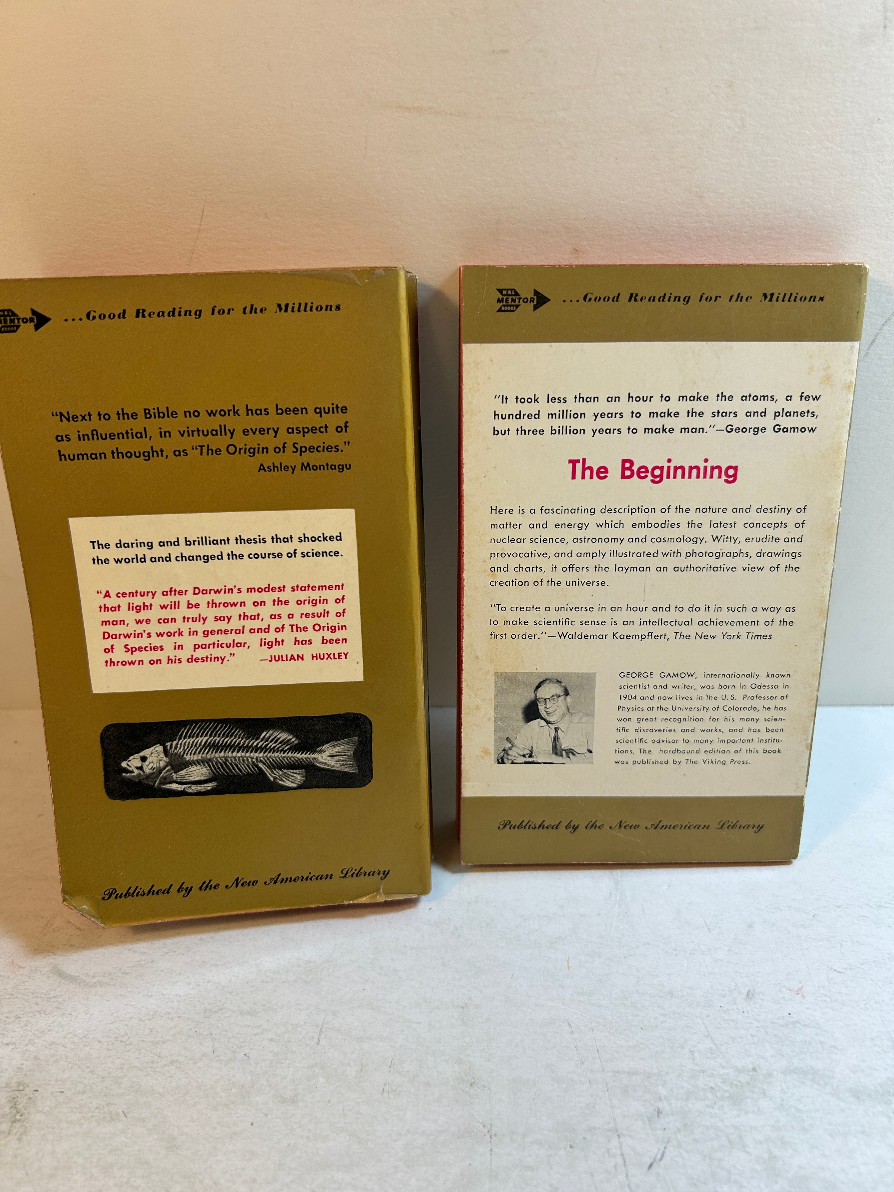 Lot of 2 Mentor Books: Origin of the Species & The Creation of the Universe SC