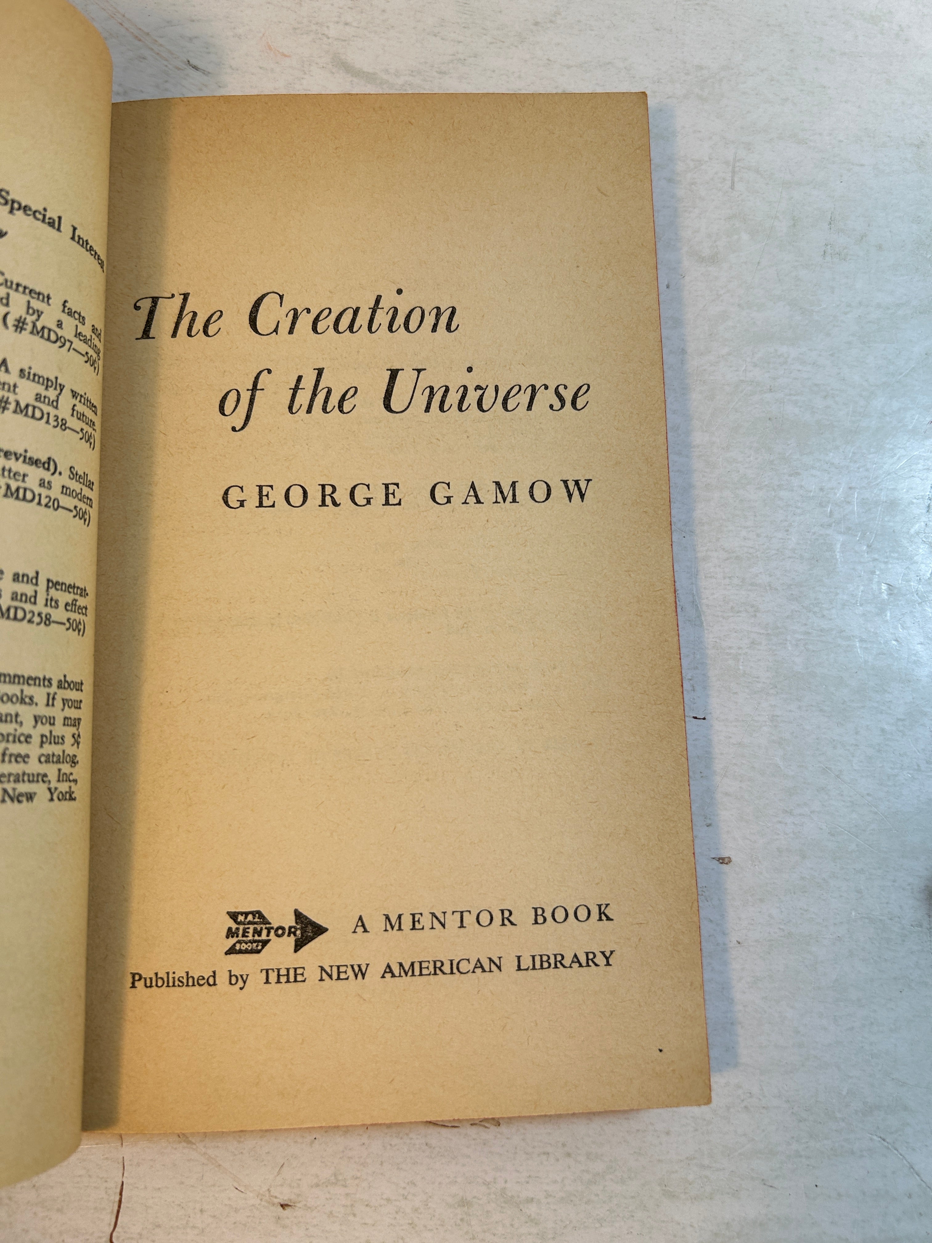 Lot of 2 Mentor Books: Origin of the Species & The Creation of the Universe SC