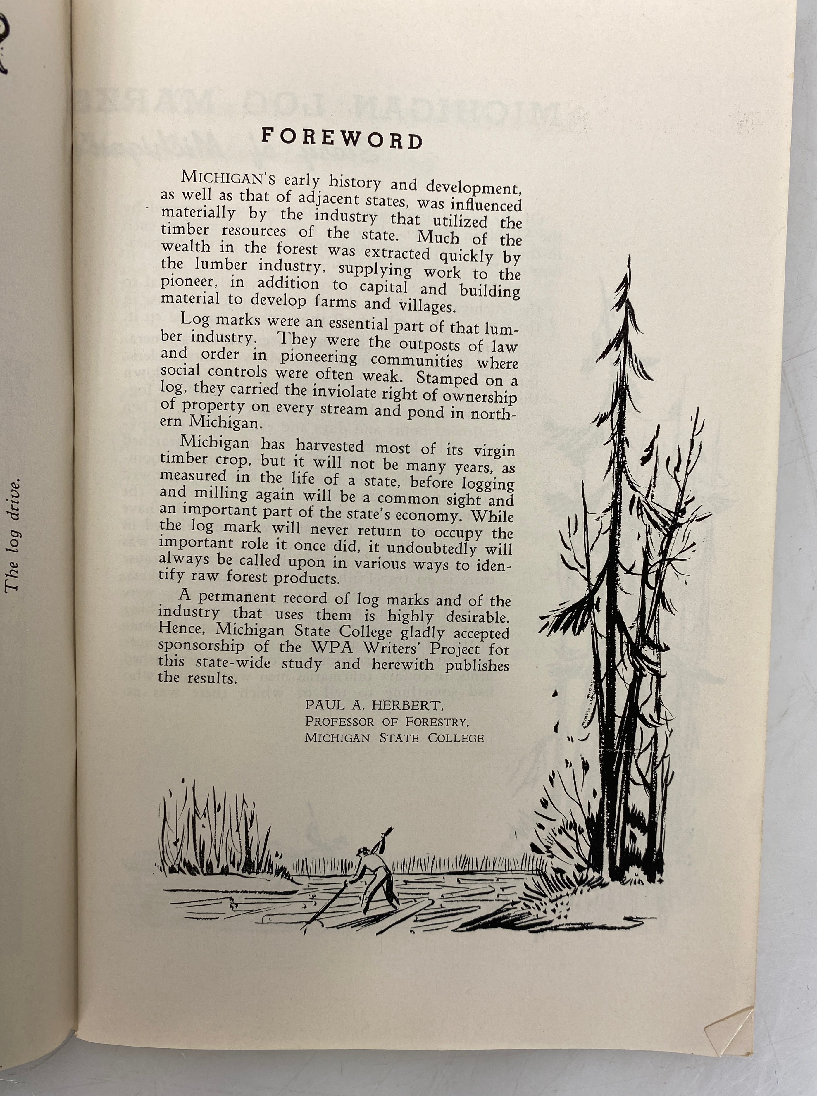 2 Vols: Michigan Log Marks (Jan 1942)/Michigan's White Pine Era (1970) SC