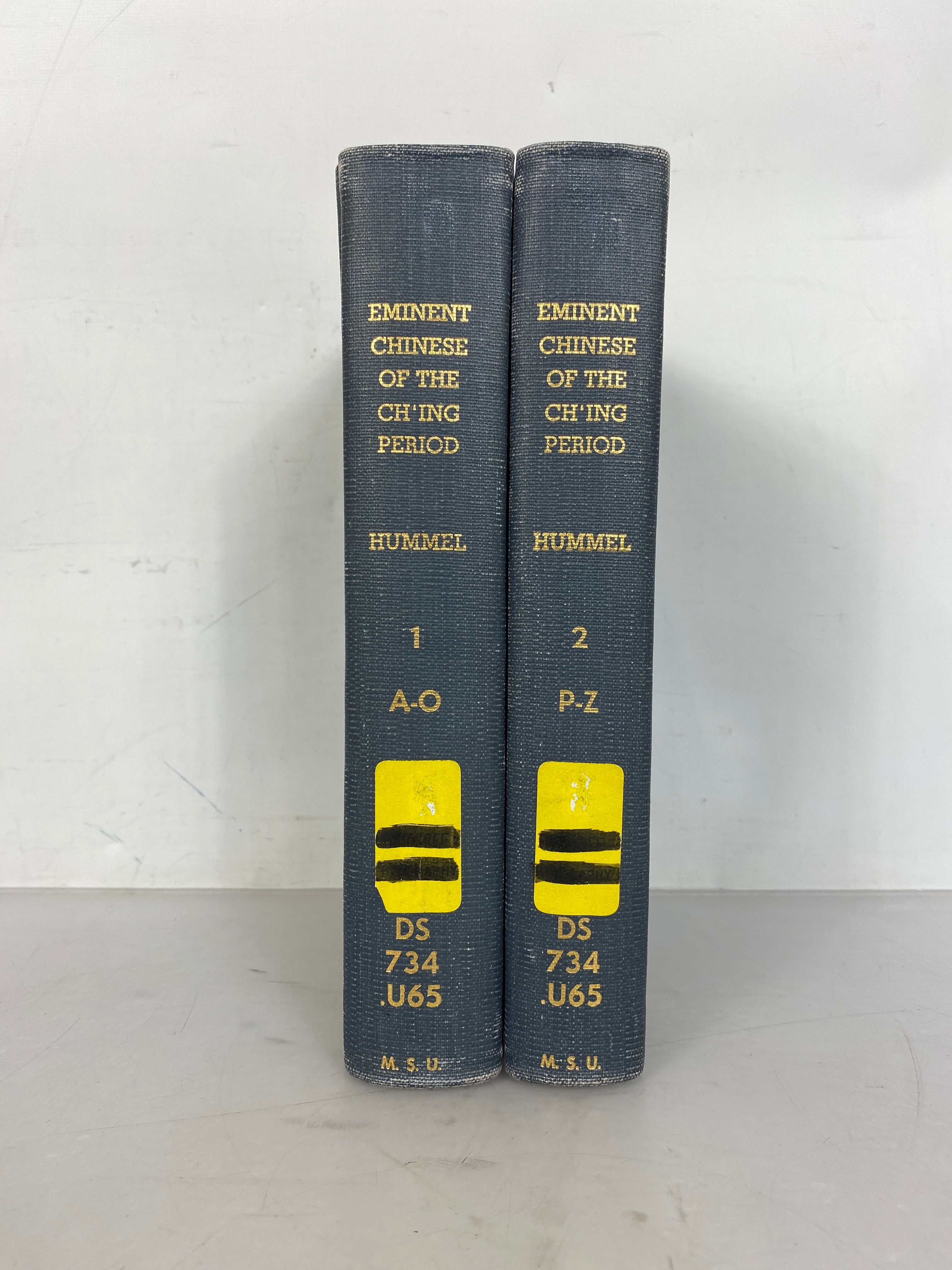 2 Volume Set Eminent Chinese of the Ch'Ing Period (1644-1912) 1943 US Government Printing Office HC