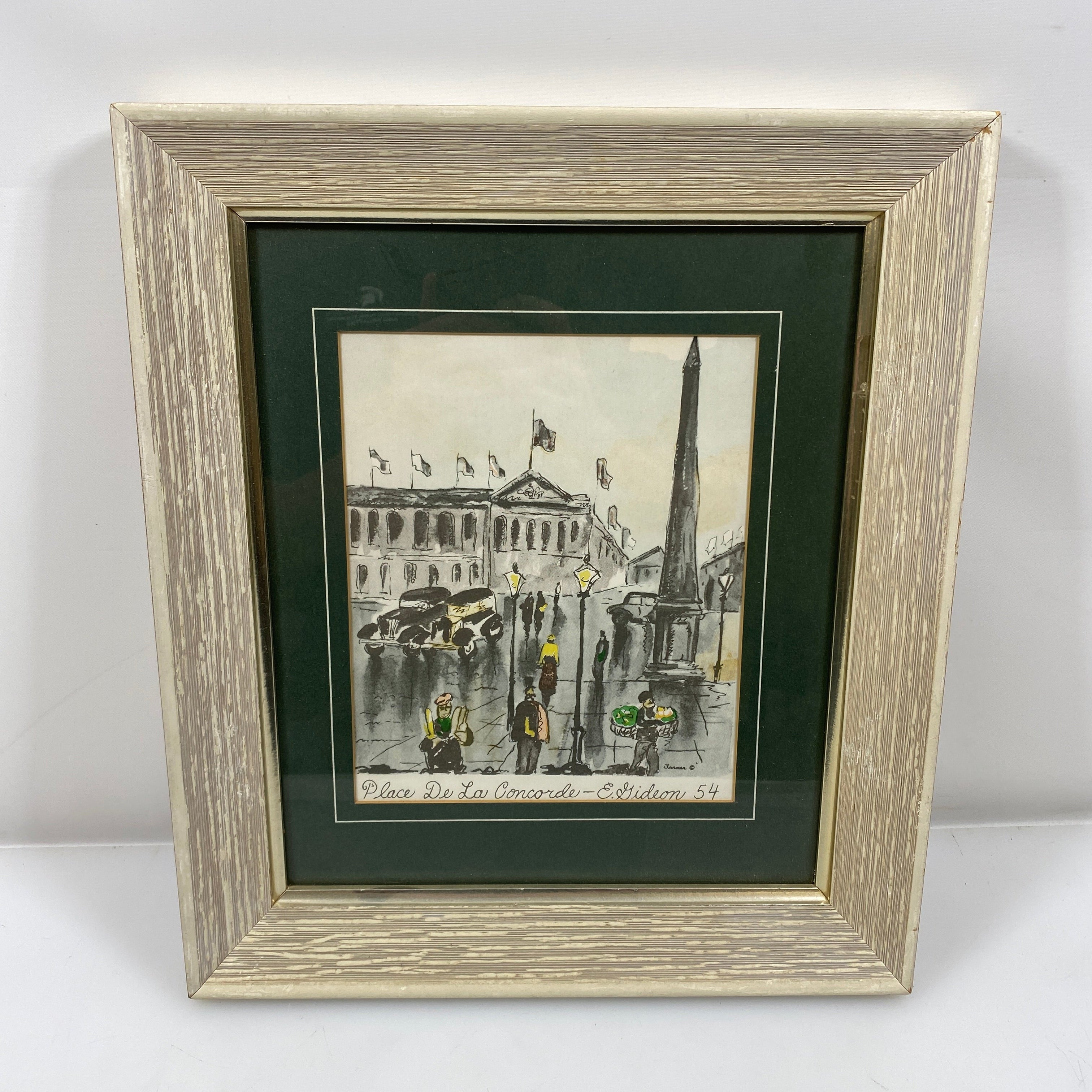 "Place De La Concorde" Framed Lithograph by E. Gideon