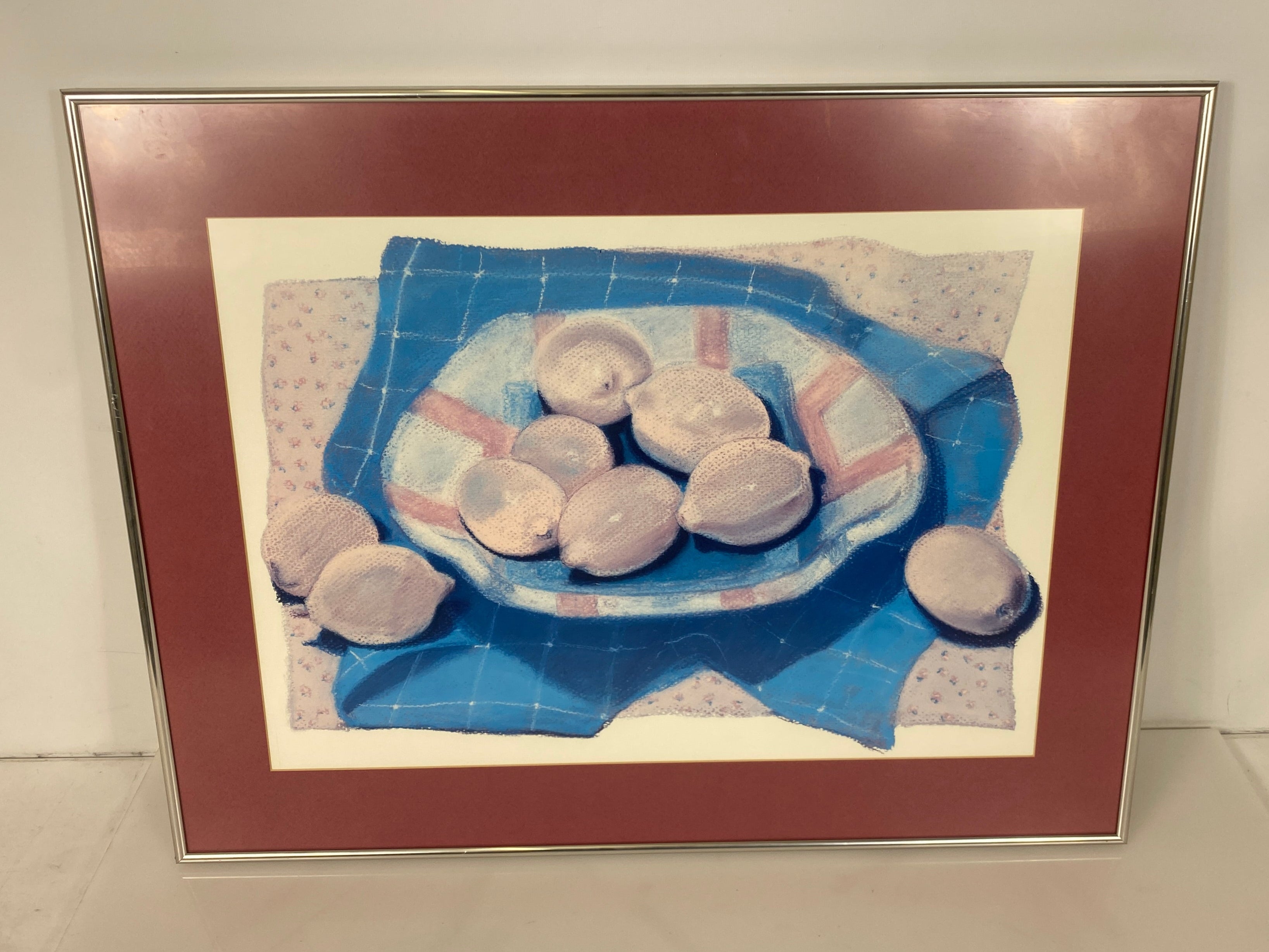 "Lemons in Bowl" Art Print w/ Silver Frame