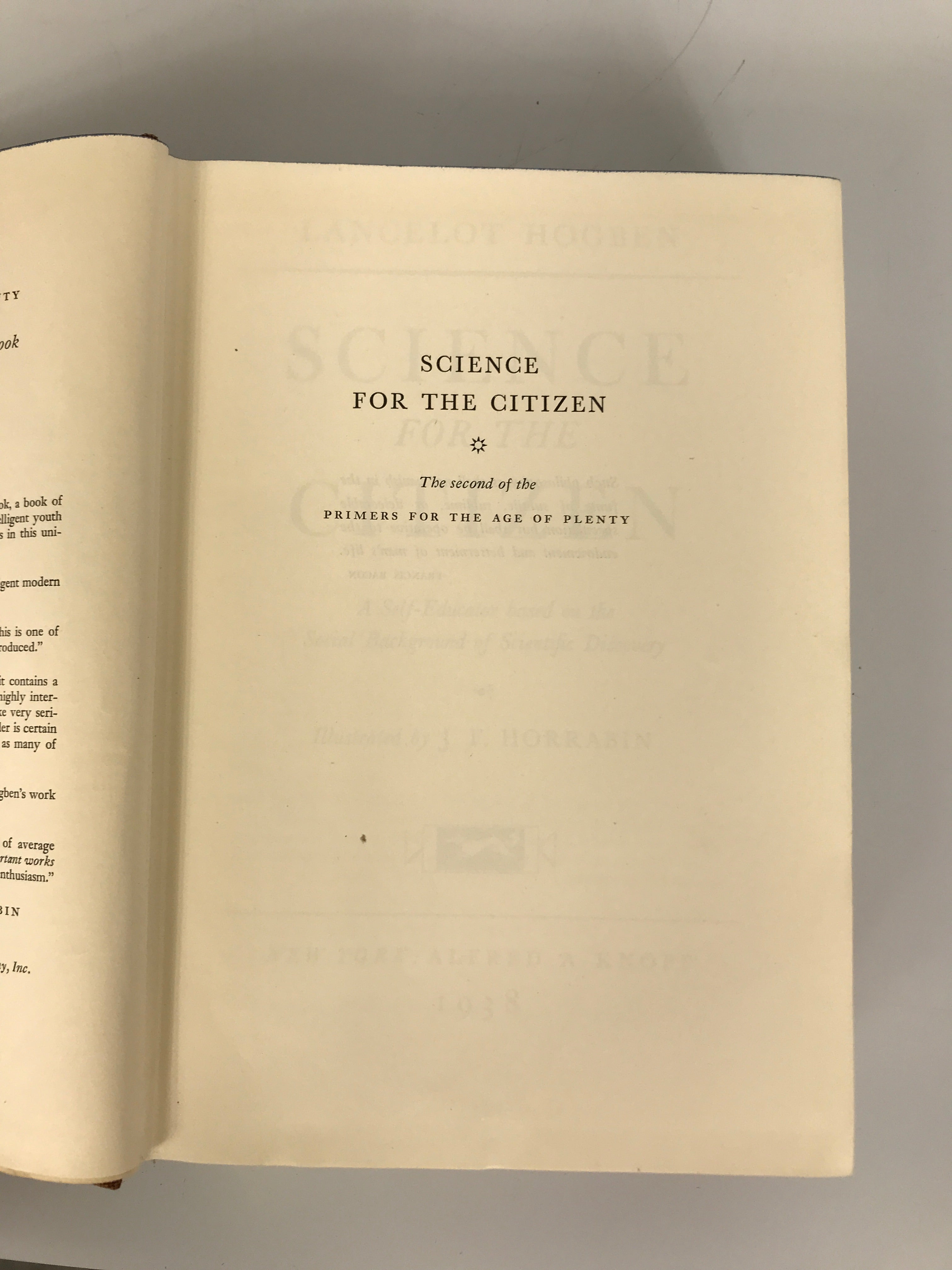 Lot of 2 Hogben Science for the Citizen 1938 and Nature and Nurture 1933 HC