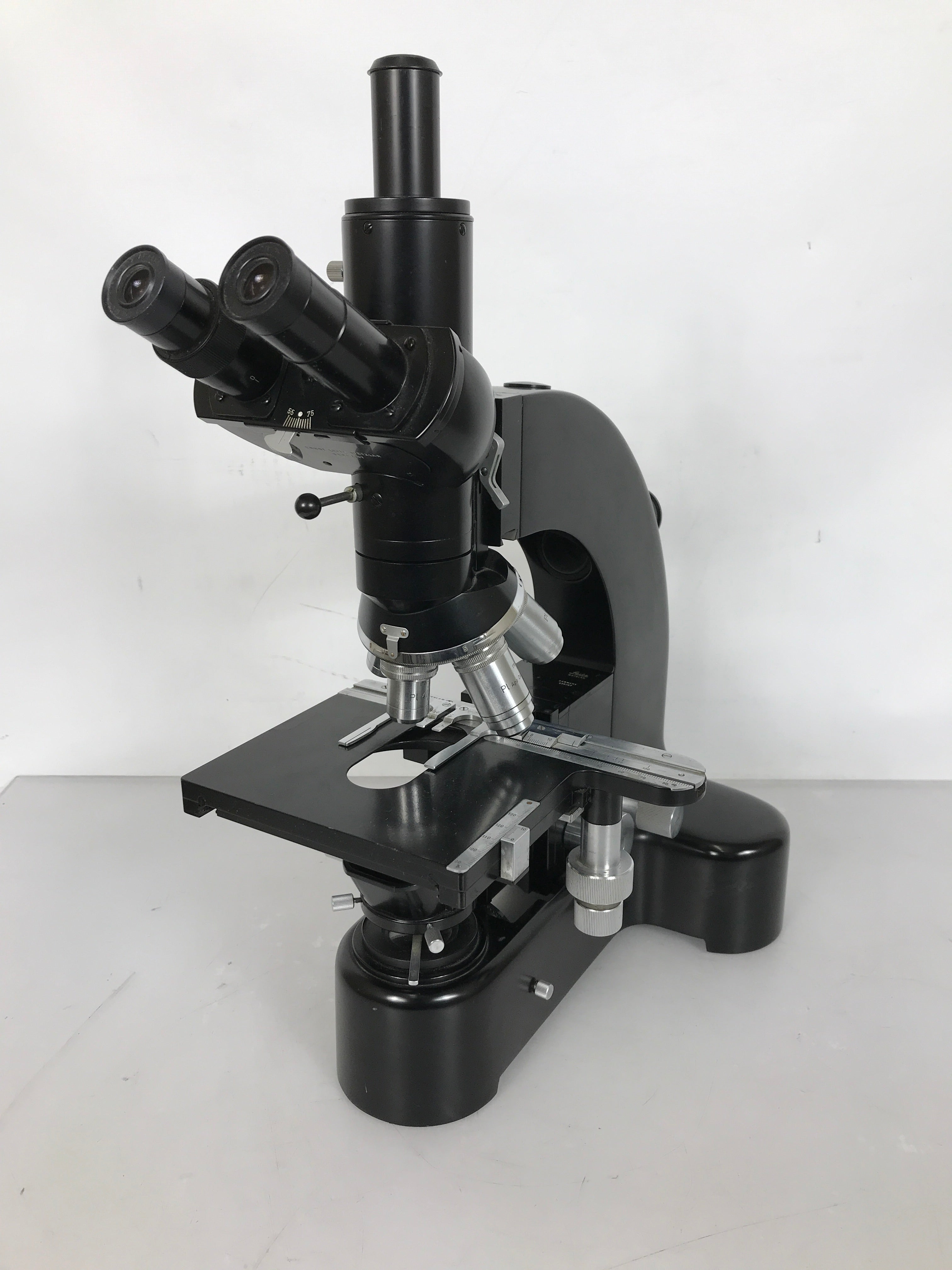 Leitz Wetzlar Ortholux Trinocular Microscope w/ 5 Objectives Germany