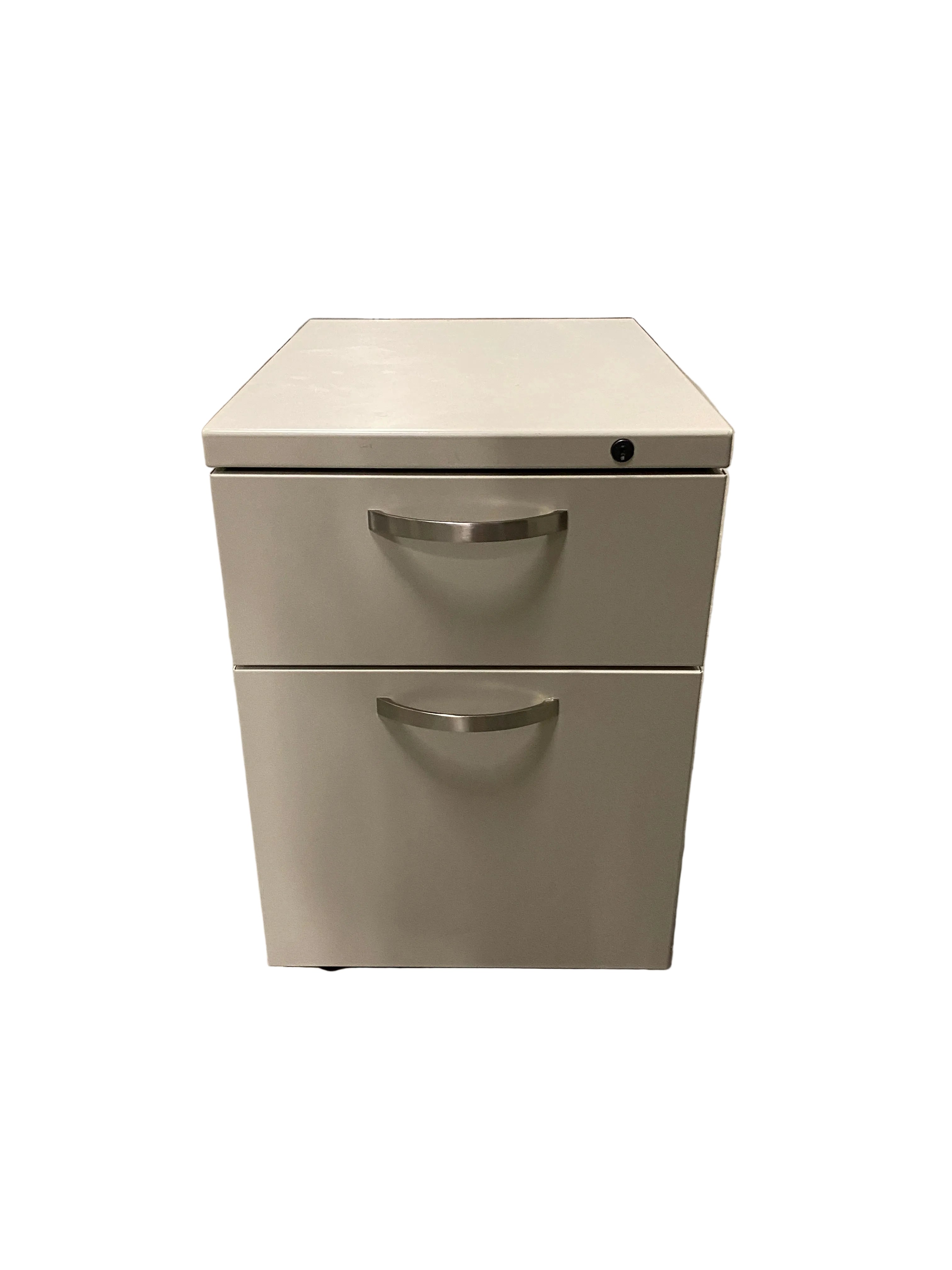 Steelcase Metal 2 Drawer Small Filing Cabinet On Wheels